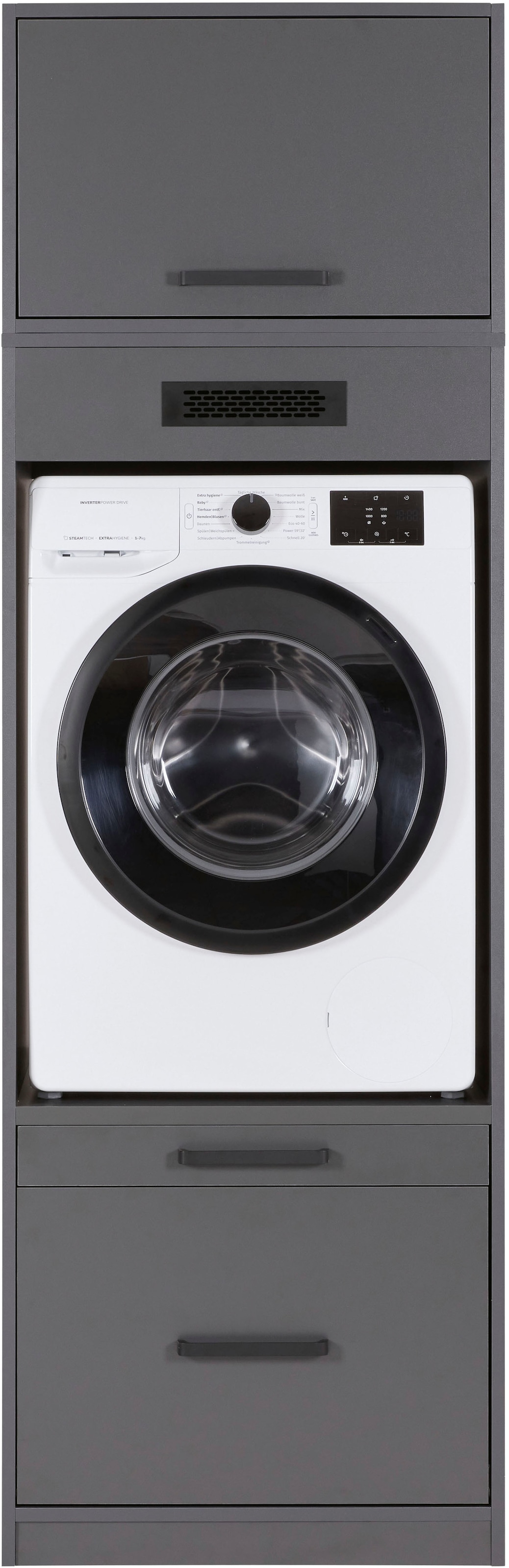 Inter Link Mehrzweckschrank »Norela, 2-tlg. Waschmaschinenumbauschrank, softclose, 67 x 68 x 208 cm« 1 Stk. tlg. Hauswirtschaftsraum, höhenverstellbare Füße, mit Ausziehbrett