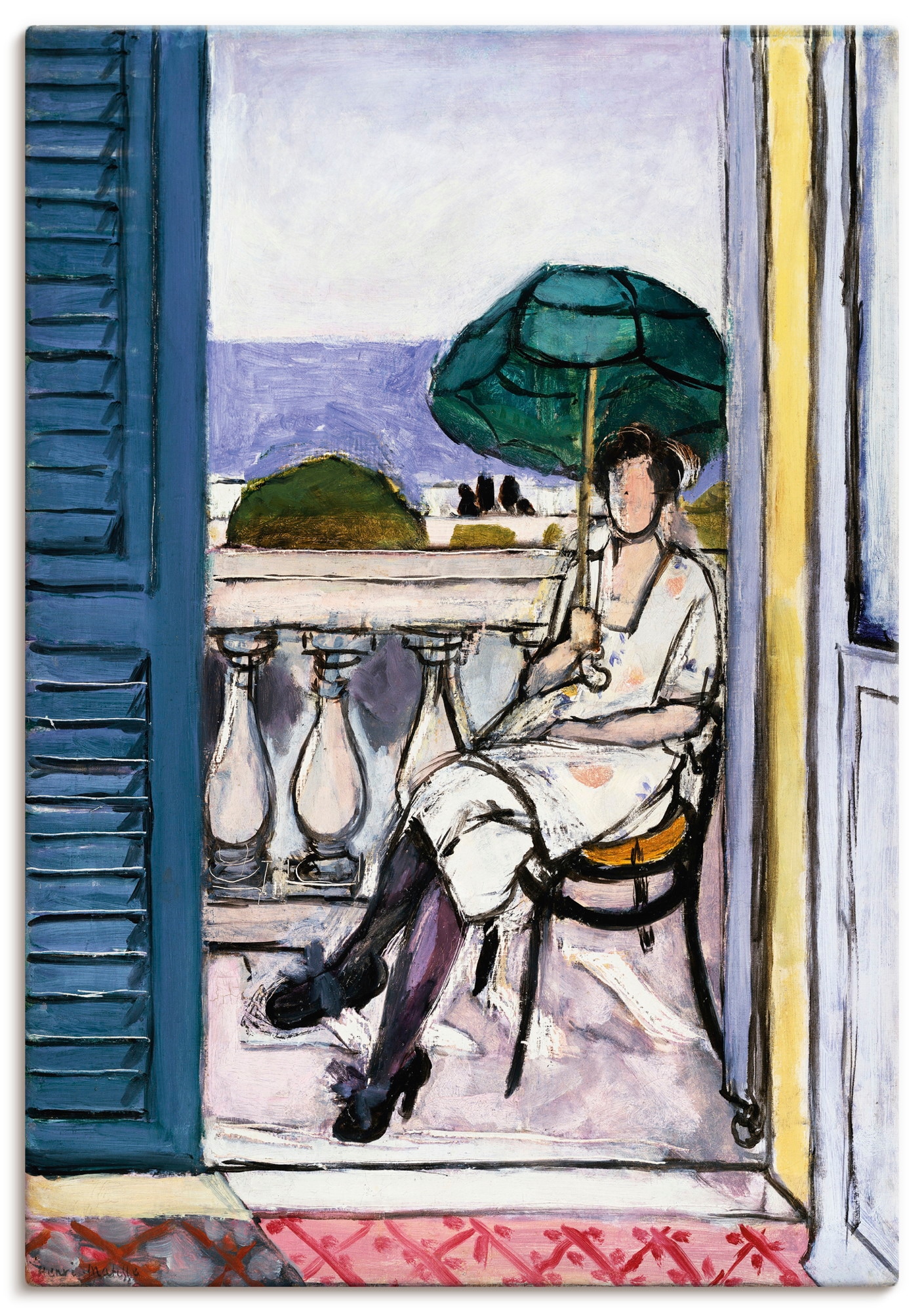 Wandbild ARTLAND "Frau auf einem Balkon. 1919-20", farbe bild(er): farbig, B:50cm H:70cm, Bilder, als Alubild, Leinwandbild, Poster, Wandaufkleber in verschied. Größen