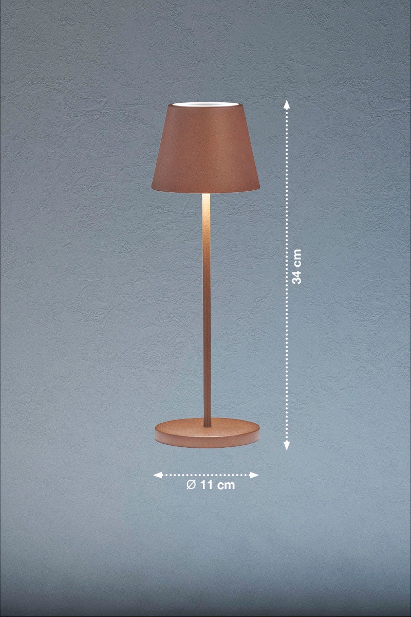 easy! BY FHL Außen-Tischleuchte »Cosenza 2.0«, 1 flammig, Leuchtmittel LED-Modul | LED fest integriert, LED,Mobiles Licht,Akkulampe,Dimmbar,Farbwechsel,Ladestation