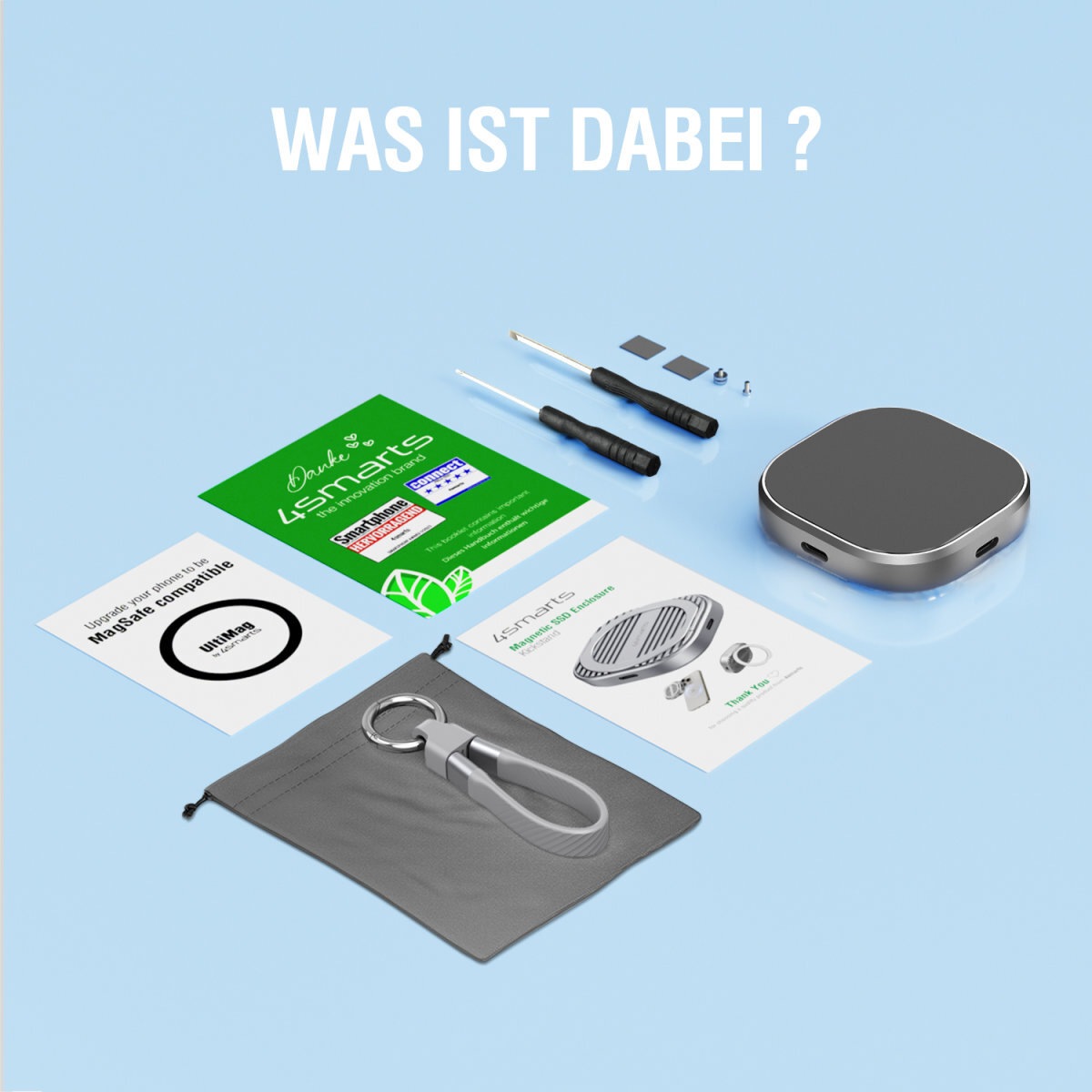 4smarts Halterung »Magnetisches SSD-Gehäuse Kickstand 3x USB-C und MagSafe«