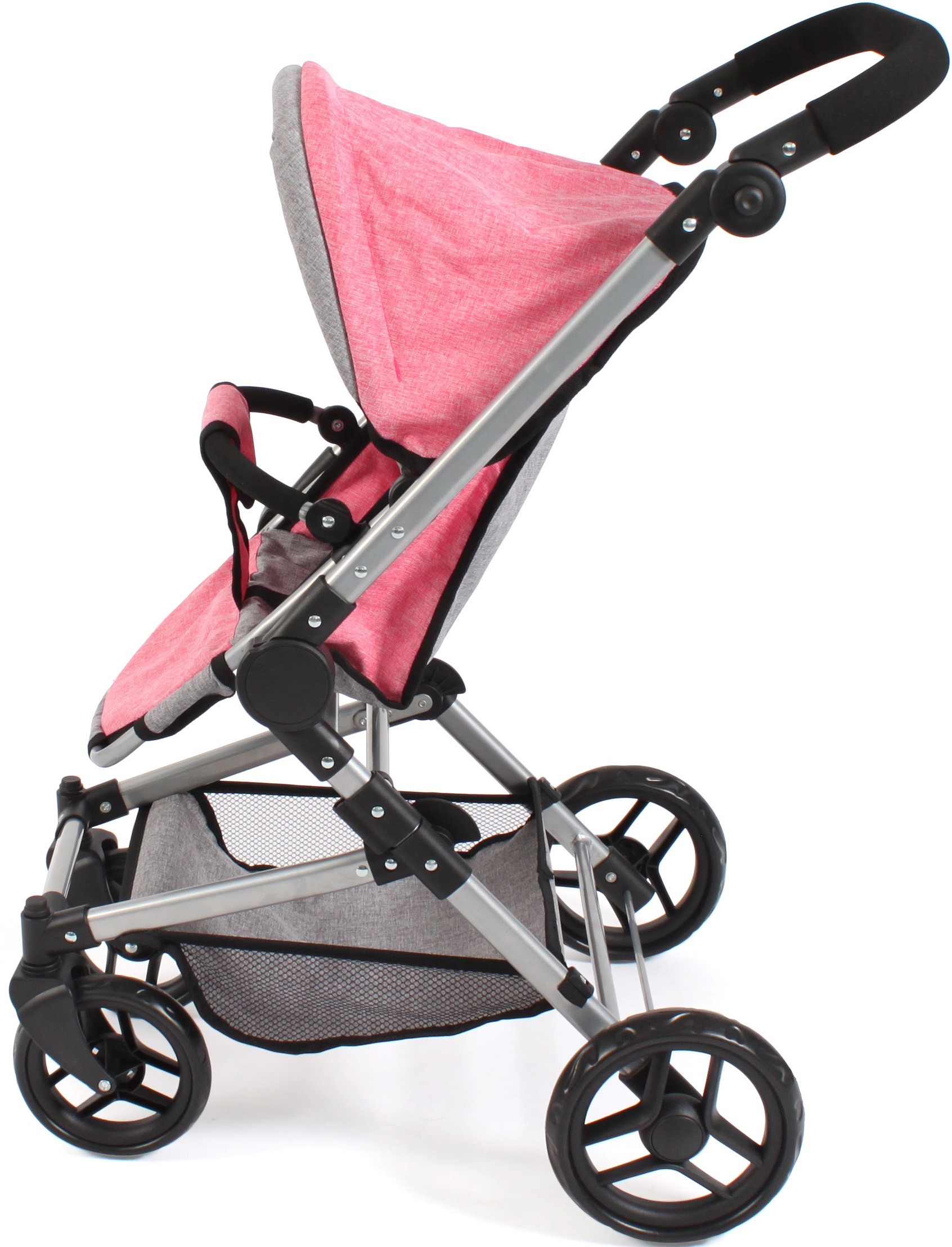 CHIC2000 Kombi-Puppenwagen »Fides 3in1, Melange Pink«, mit Babywanne, Sportsitz und Autositz