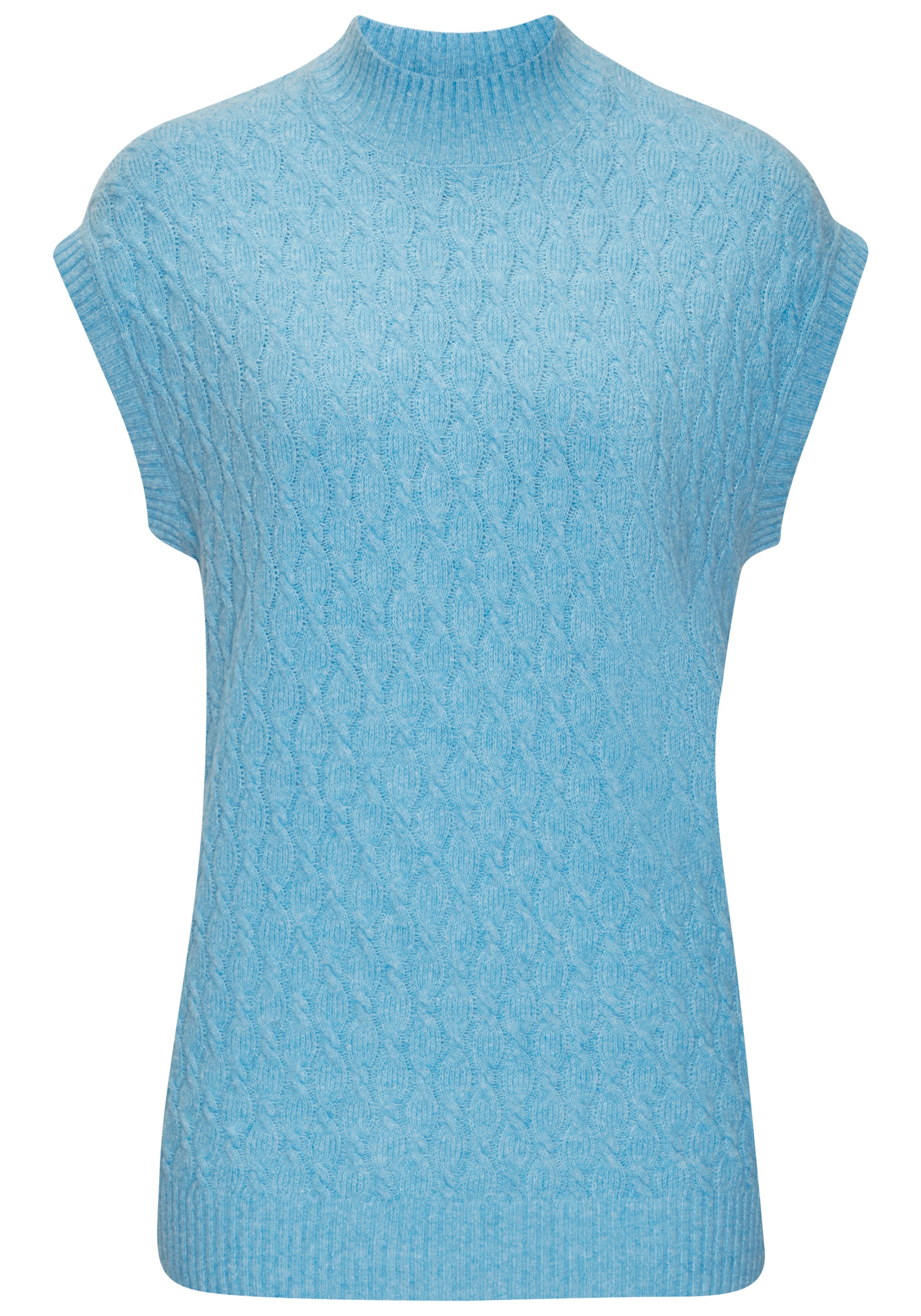 French Connection Pullunder mit Zopfmuster und kleinem Stehkragen, Loungewe günstig online kaufen