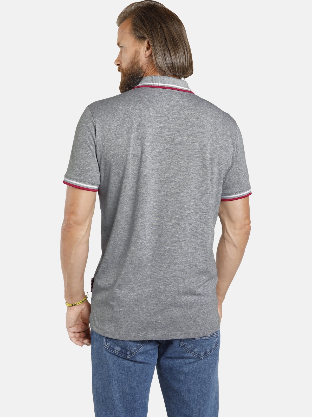 Jan Vanderstorm Johan Polo Shirt Grey/White 6XL 3