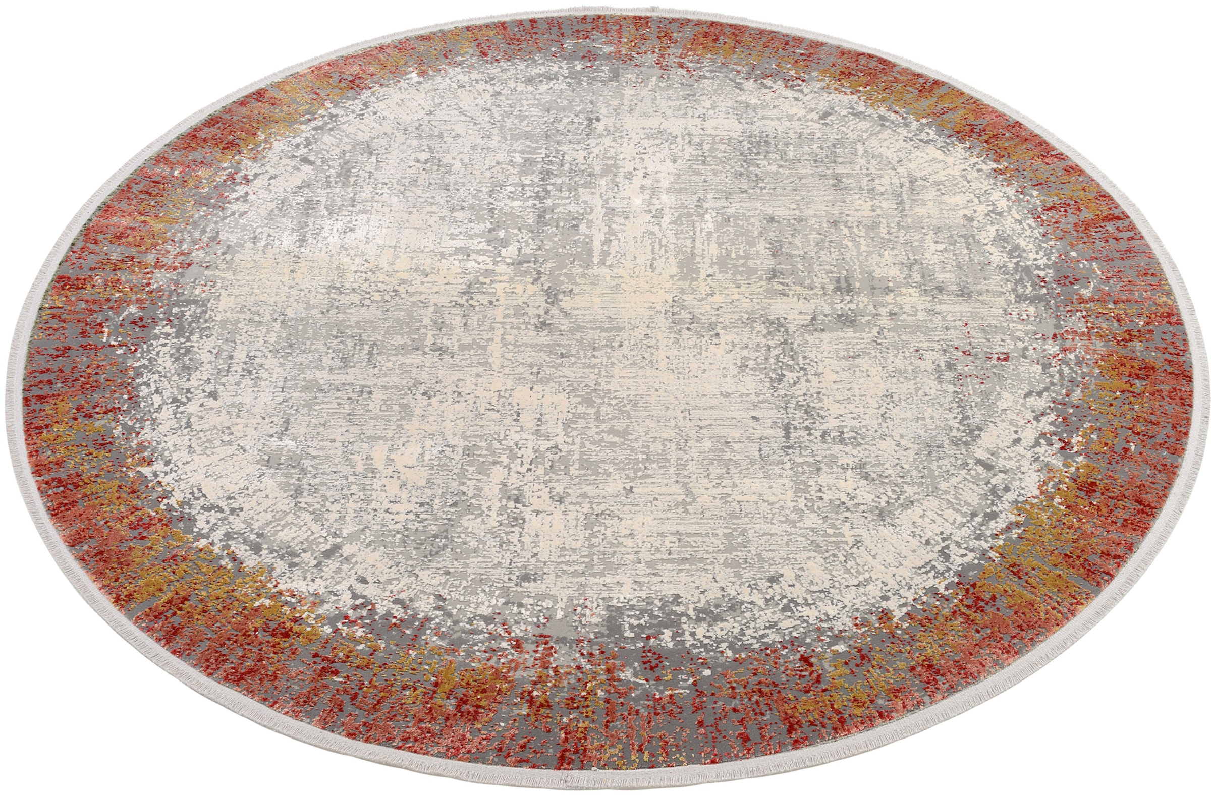WK WOHNEN Teppich »BORDER«, rund, hochwertiger Viskoseanteil, samtweiche  Oberfläche mit 3 D Effekt auf Rechnung | BAUR