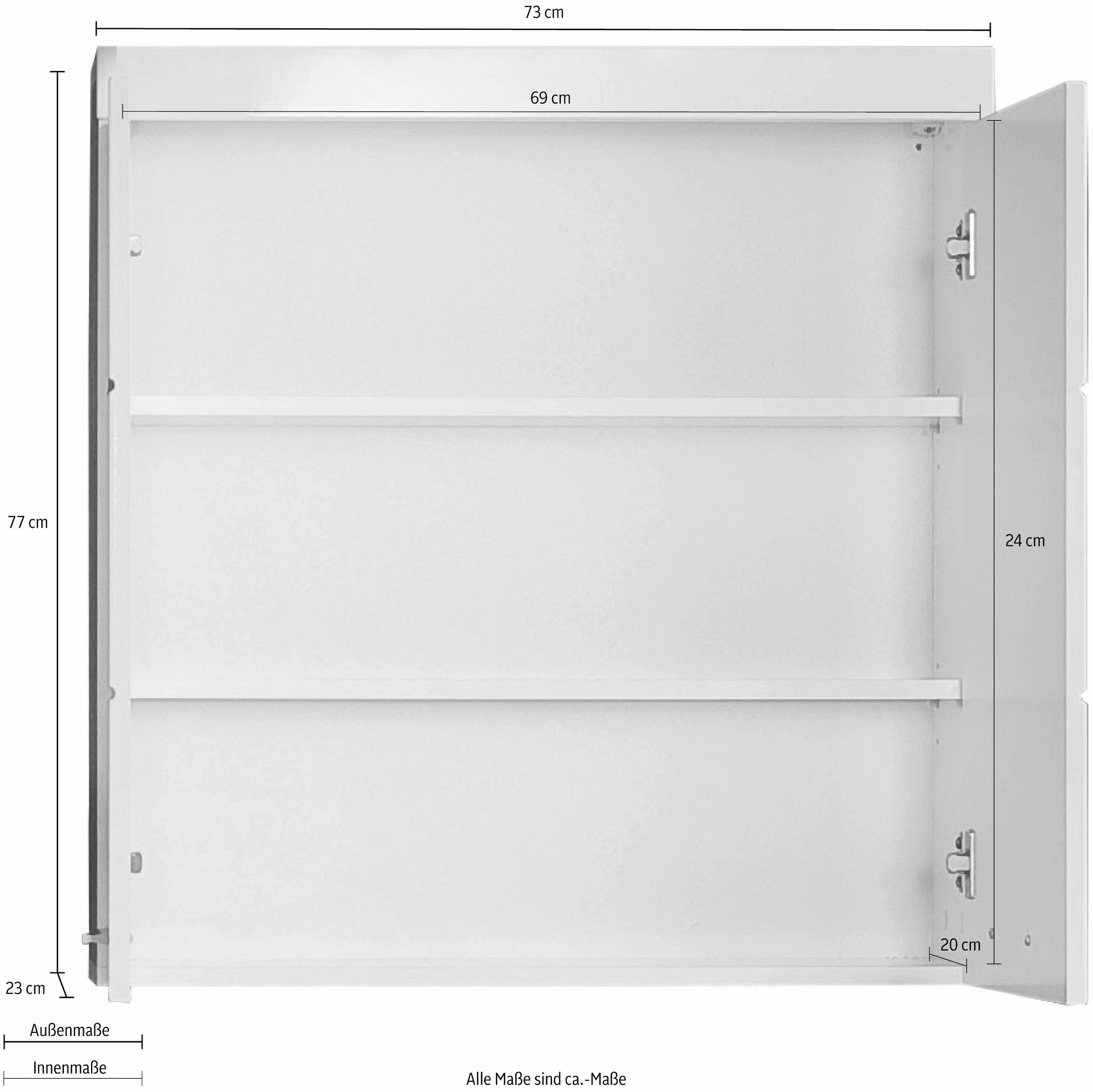 INOSIGN Hängeschrank »Avena«, Breiter Badschrank mit verstellbaren Böden - Maße (B/T/H) 73/23/77 cm