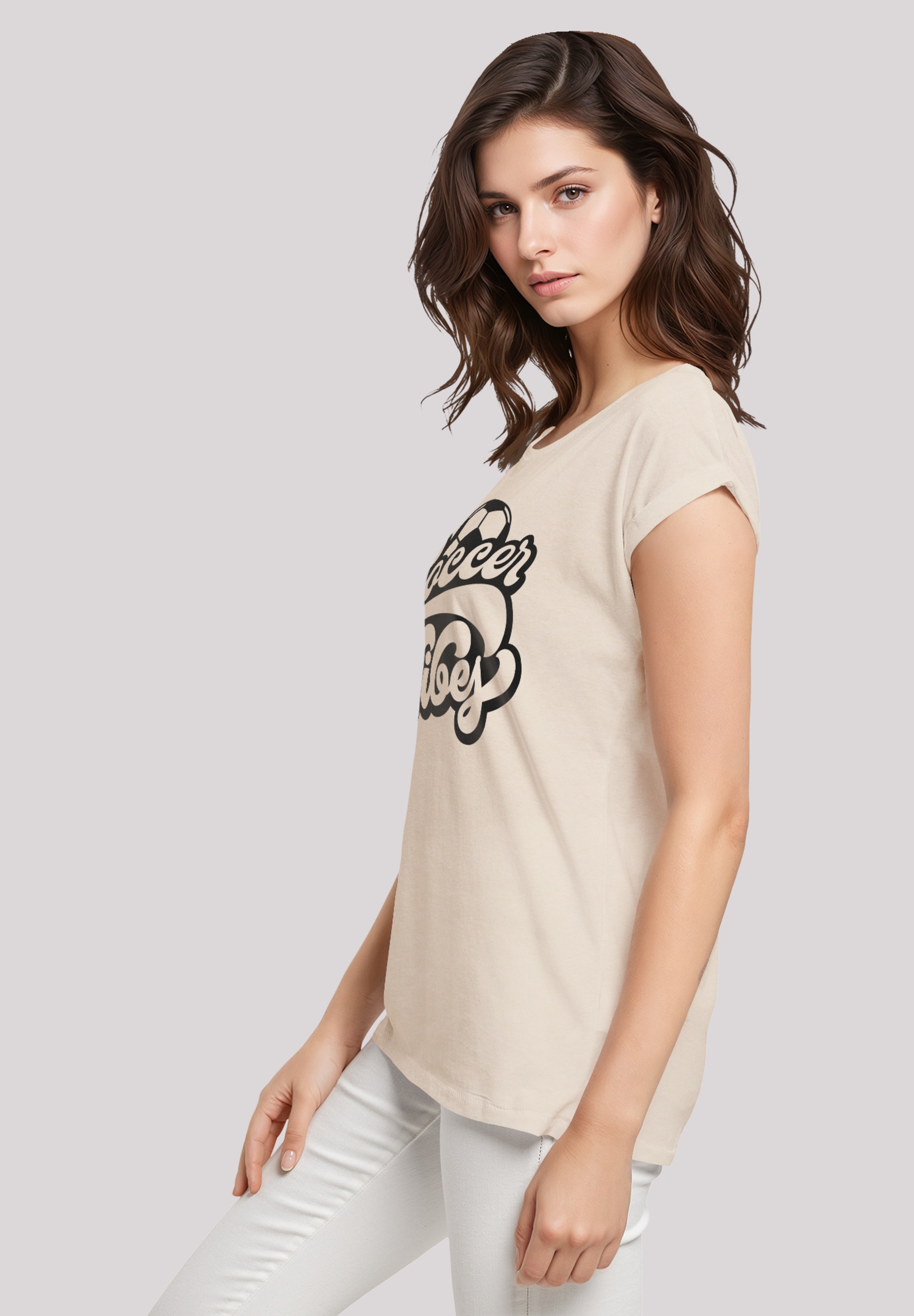 F4NT4STIC T-Shirt »Soccer Vibes Typography Sporty Graphic« Premium Qualität