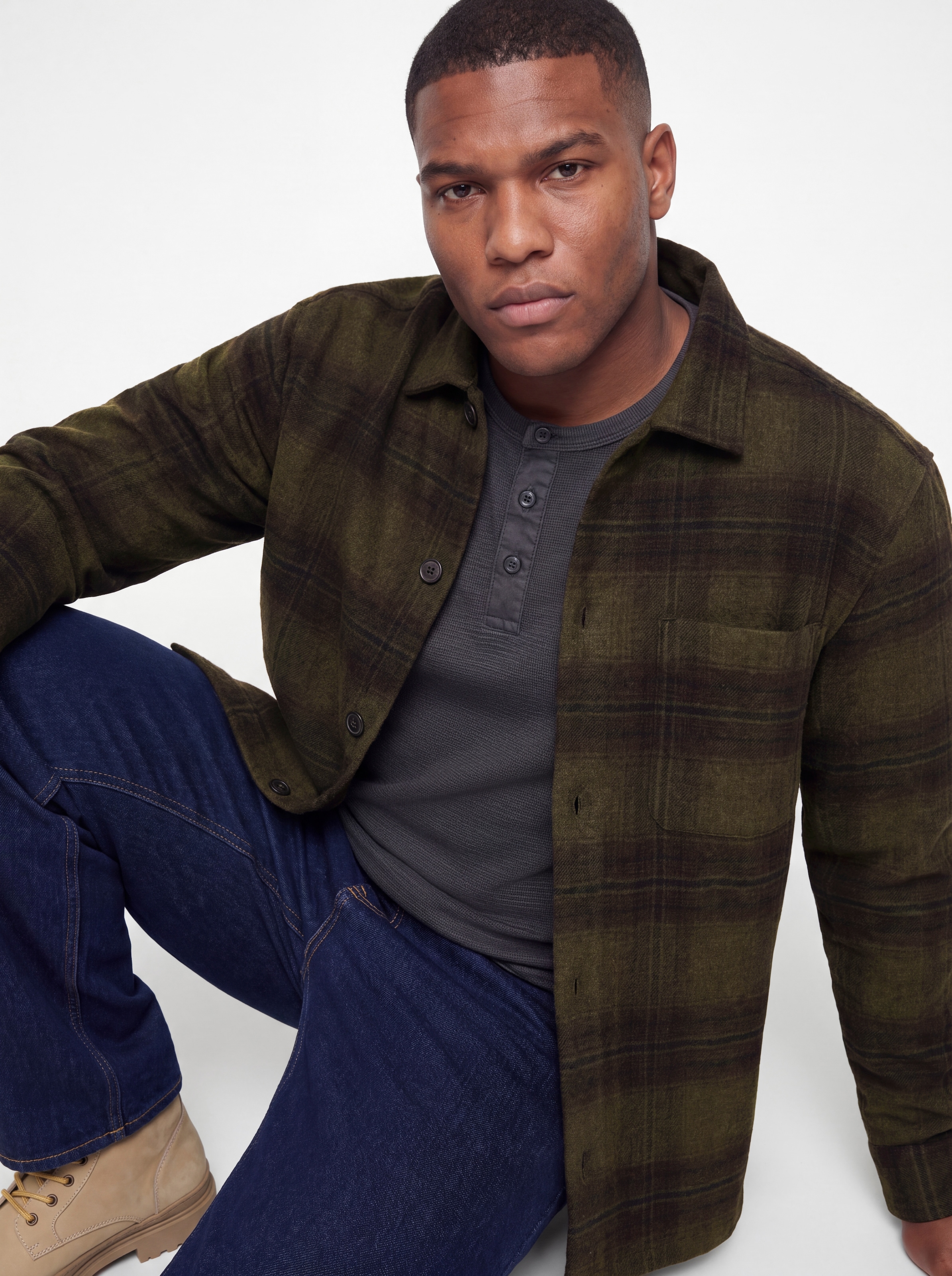 Jack & Jones PlusSize Langarmhemd »JJESOHO OLLIE OVERSHIRT LS SN PLS« Materialmix, regular fit