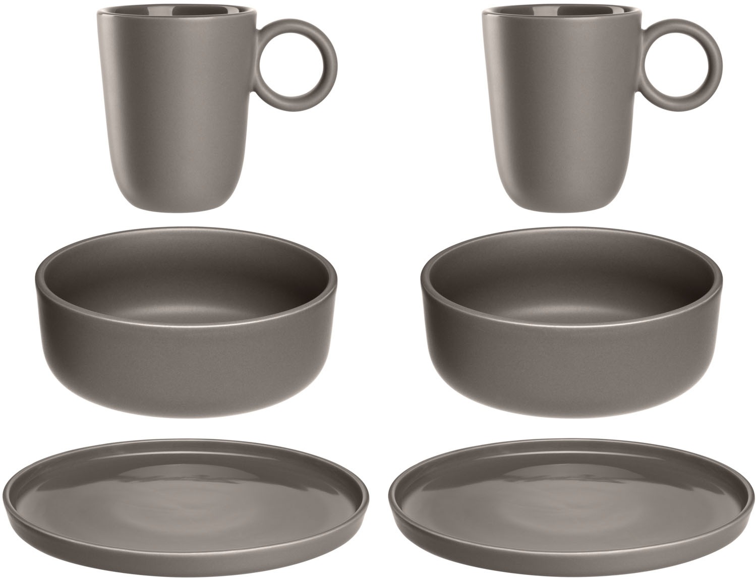 LEONARDO Geschirr-Set »ROMA, Geschirrset, 6-teilig«, (Set, 6 tlg.), Frühstücks Set, Service, spülmaschinengeeignet