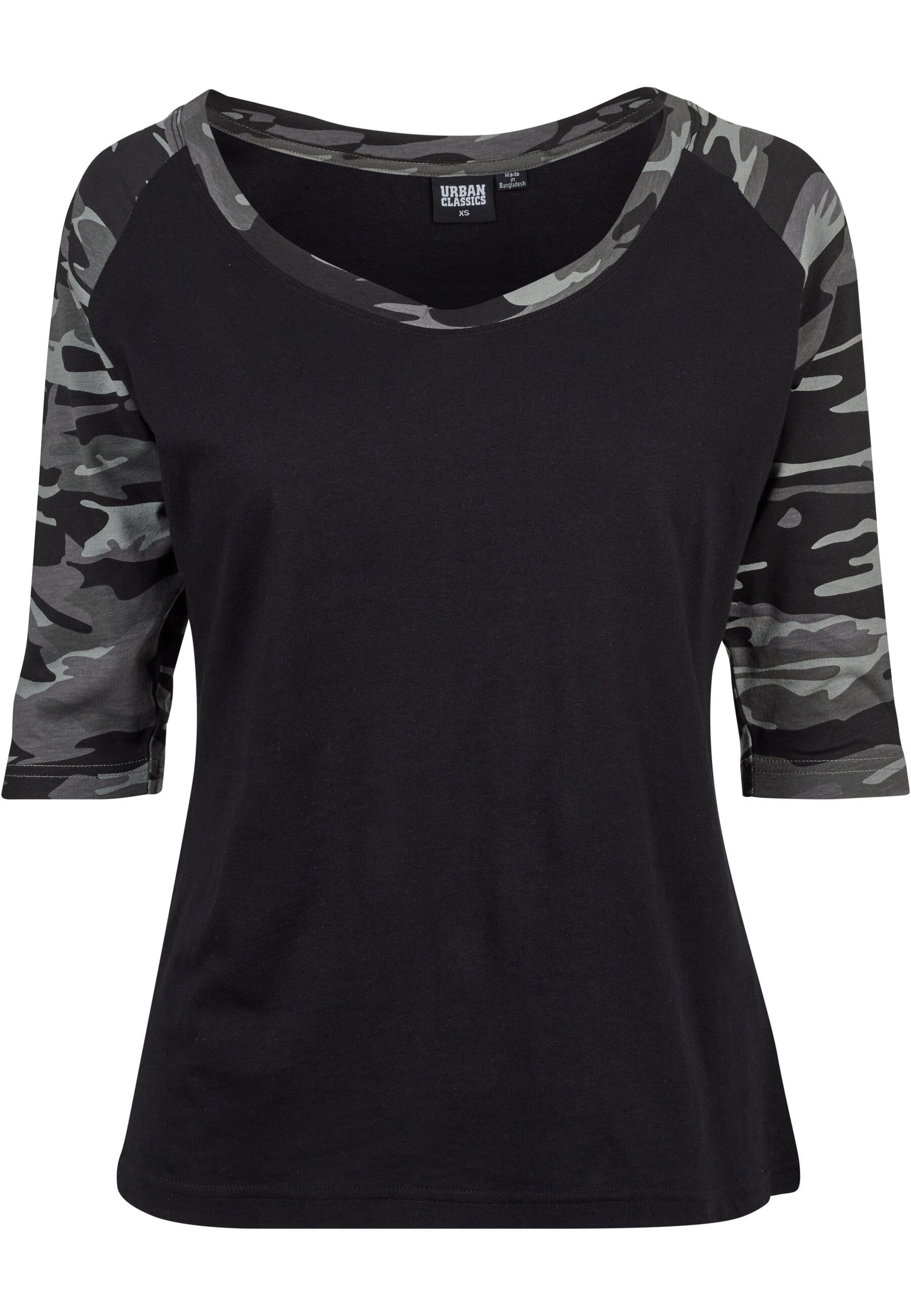 URBAN CLASSICS Kurzarmshirt "Urban Classics Damen Ladies 3/4 Contrast Raglan Tee"