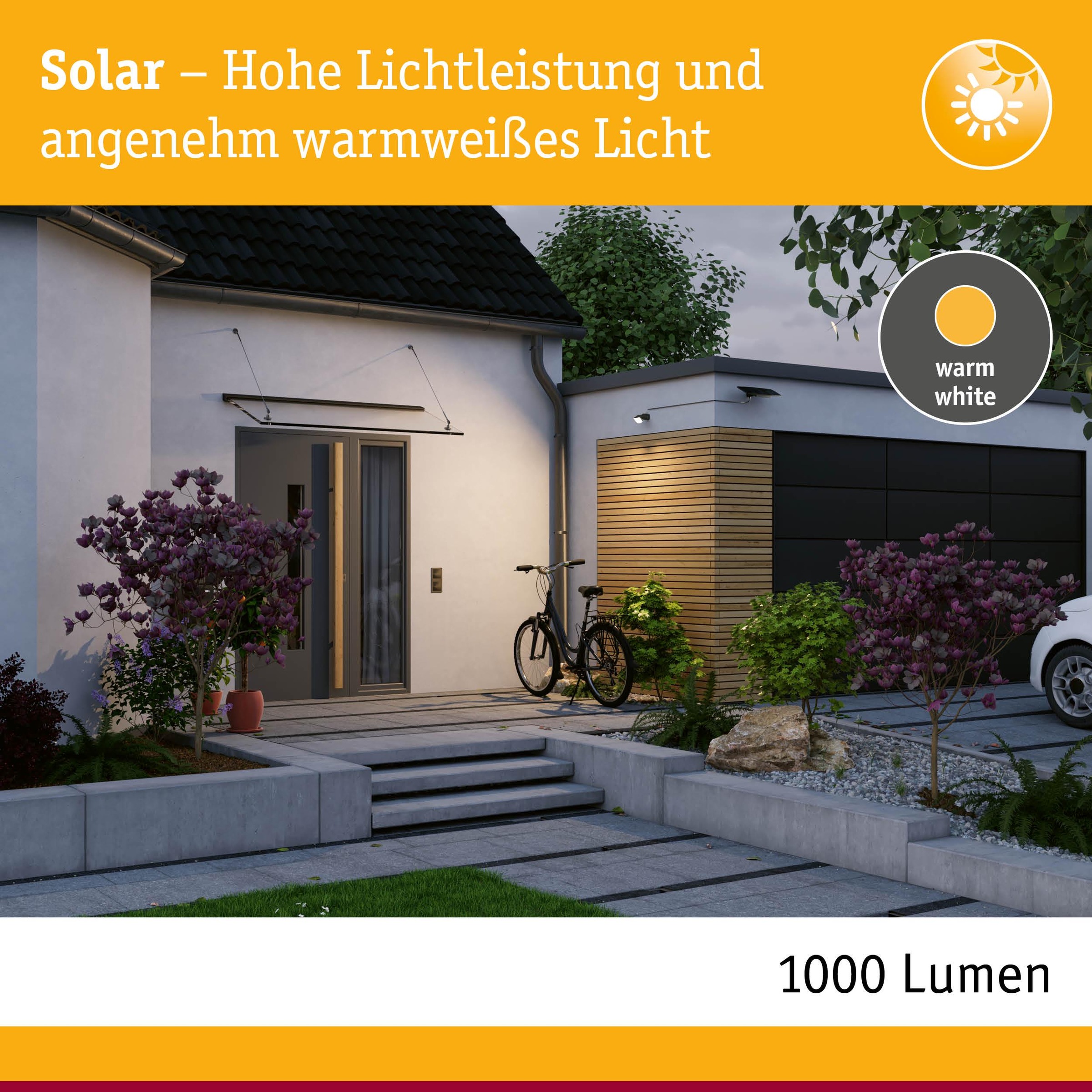 Paulmann Flutlichtstrahler »Flotas IP65 3000K 700lm Anthrazit« LED-Modul 1 Stk. Warmweiß inkl. Dämmerungsgesteuerter Bewegungsmelder (HF)