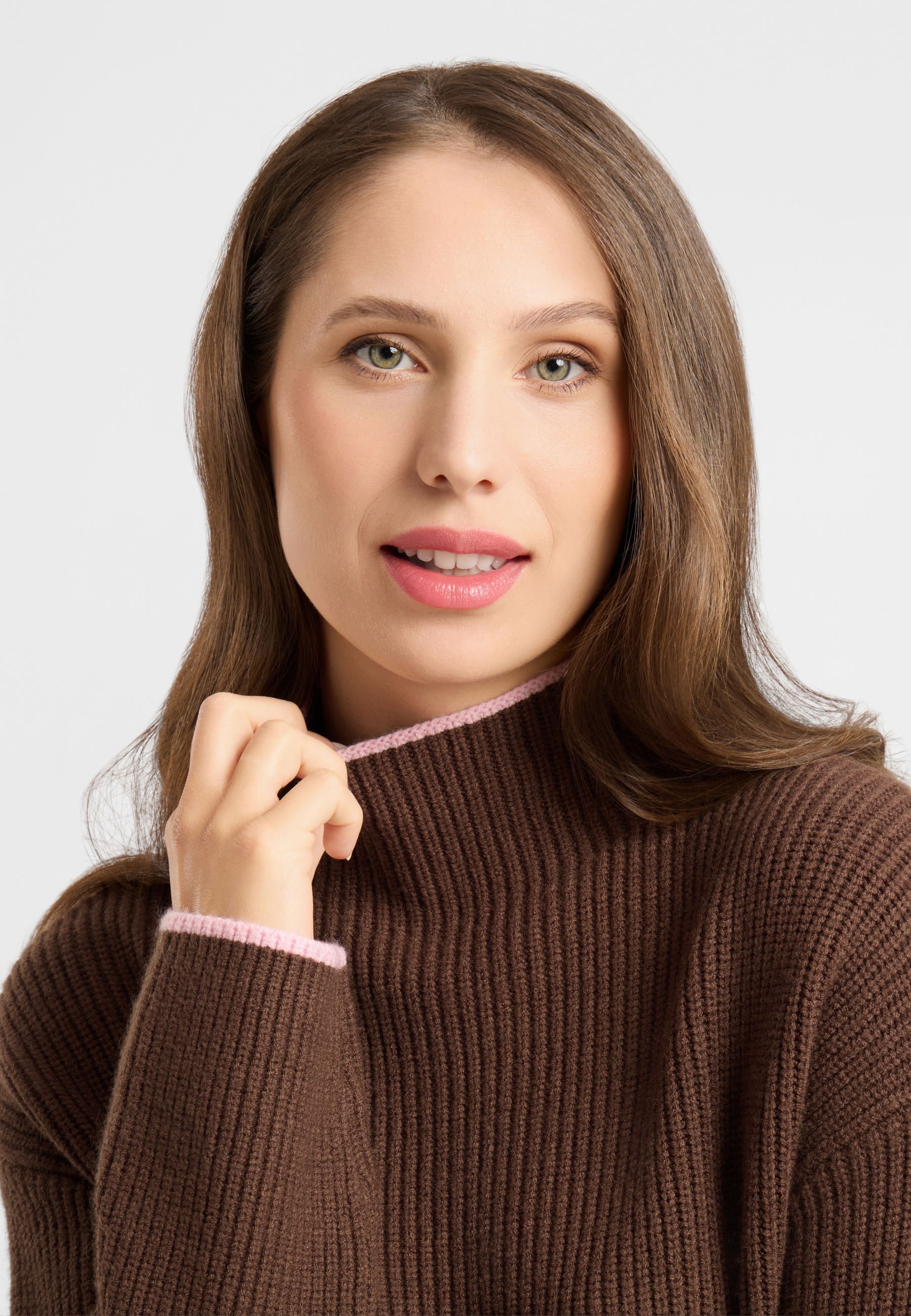 Frieda & Freddies Strickpullover »Frieda & Freddies Rippstrickpullover mit Stehkragen«