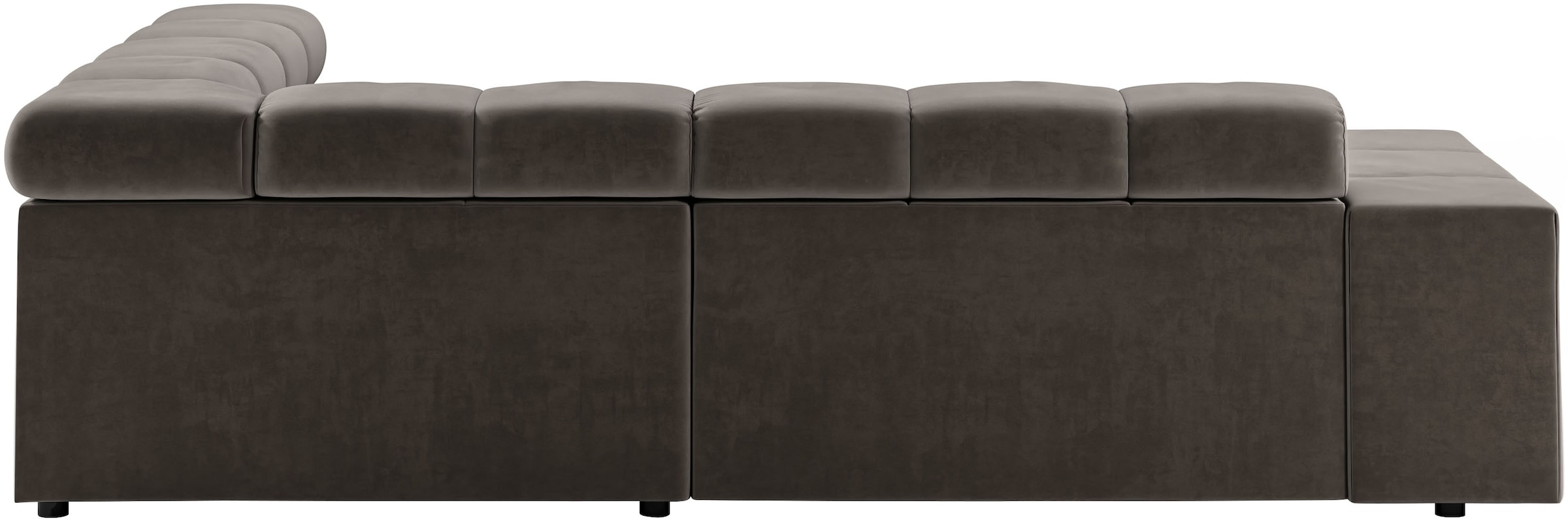 INOSIGN Ecksofa »Ancona, incl. Kopfteilverstellung + 3 Zierkissen, L-Form, Breite 249cm«, wahlweise motorische Sitztiefenverstellung, B/T(H: 249/215/70 cm