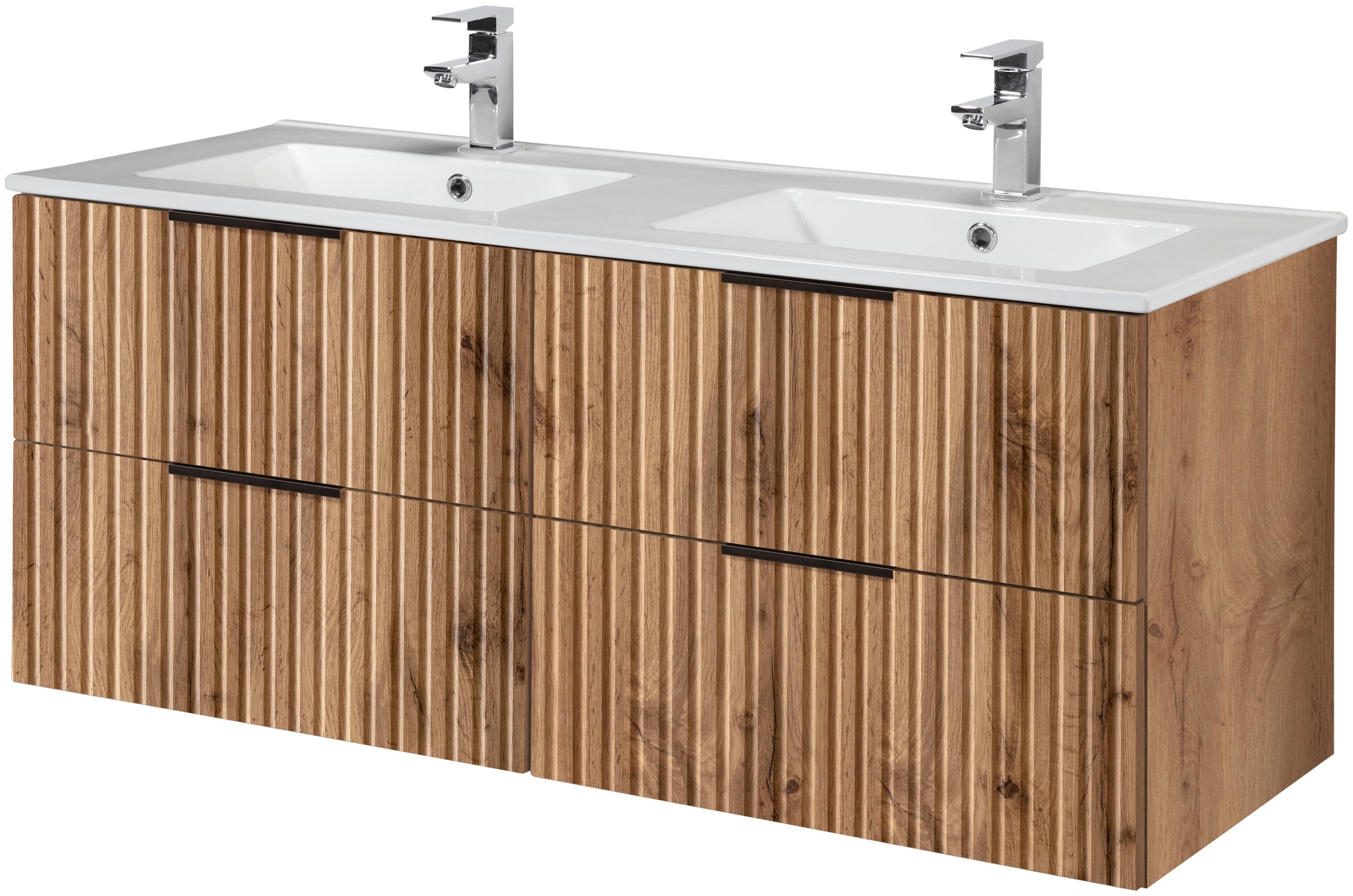 HELD MÖBEL Doppelwaschtisch "Trento", Badmöbel in Breite 120 cm, 2 Doppel-Waschbecken zur Auswahl