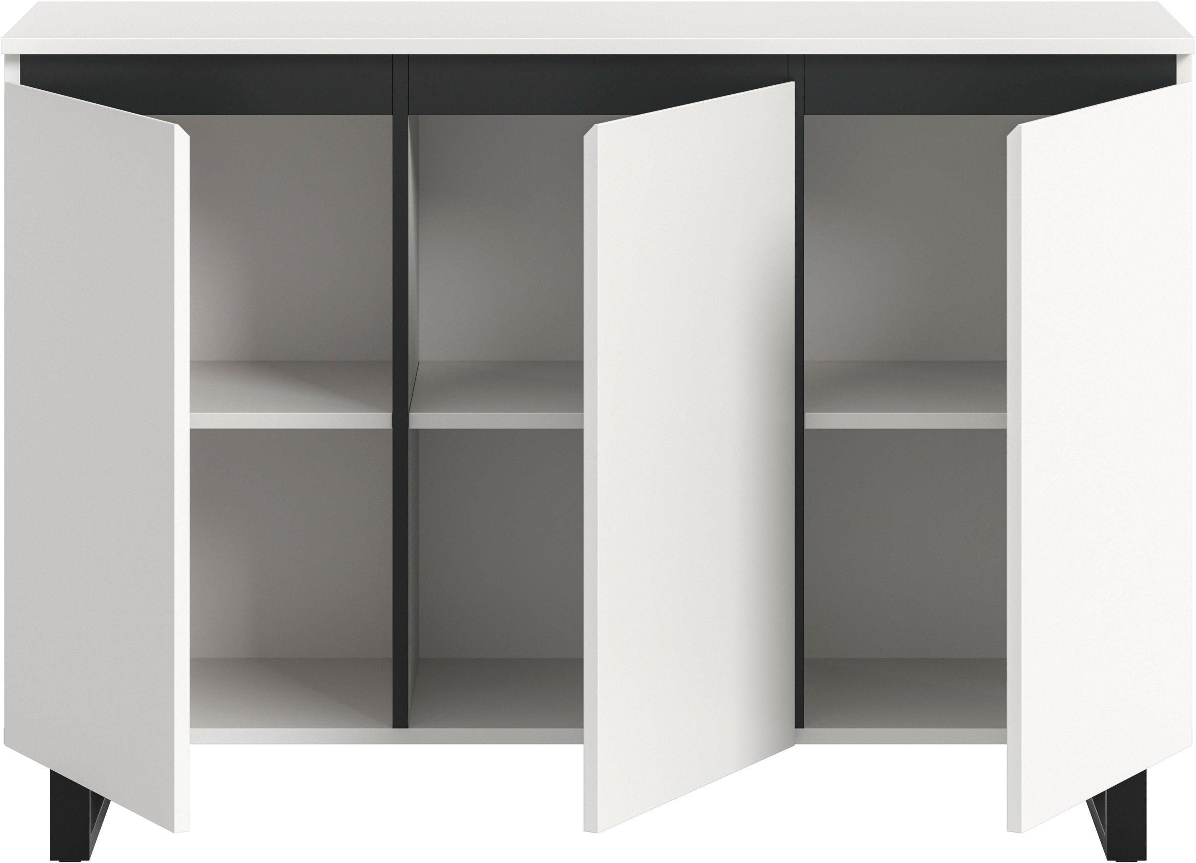 INOSIGN Sideboard »TOMA, Breite: 120 cm, mit Metall-Kufen-Fuß, 3 Türen, 3 Einlegeböden«, Anrichte, Kommode, Schrank, Board, Higboard