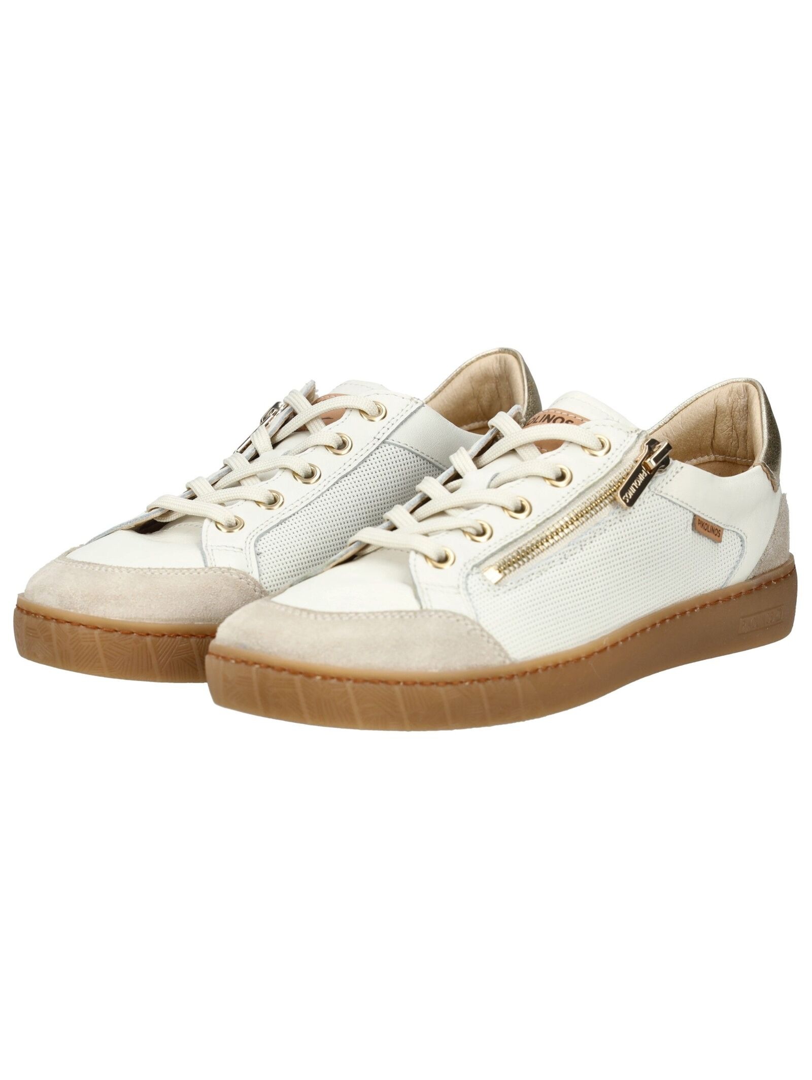 Sneaker PIKOLINOS "PIKOLINOS Sneaker Leder", Damen, Gr. 38, weiß, braun, Leder, Schuhe Sneaker 3