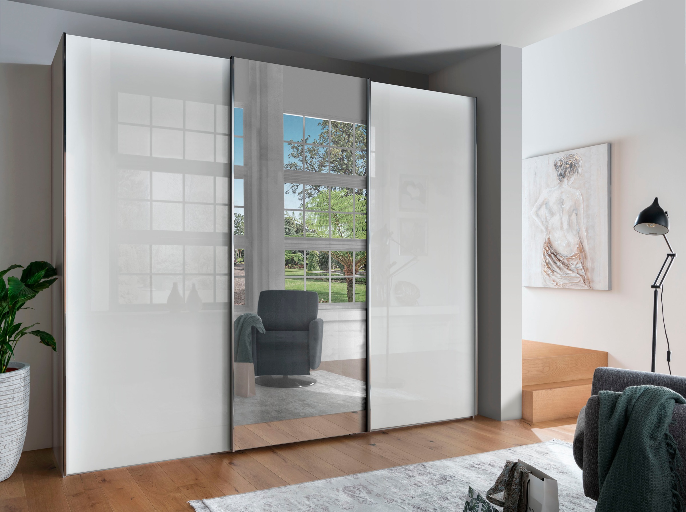 WIEMANN Schwebetürenschrank »Monaco«, hochwertige Glas- und Spiegelfront