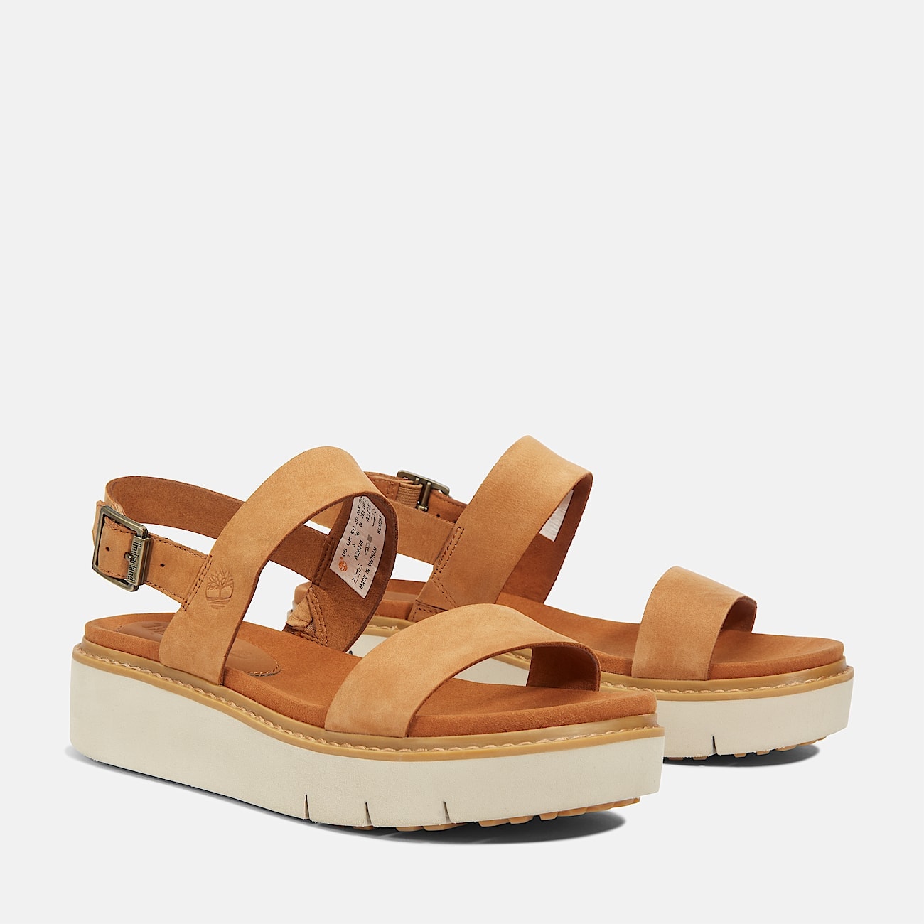 Sandale TIMBERLAND "SAFARI DAWN BACKSTRAP SANDAL", Damen, Gr. 38,5, saddle, Leder, Schuhe Sandale, aus Leder