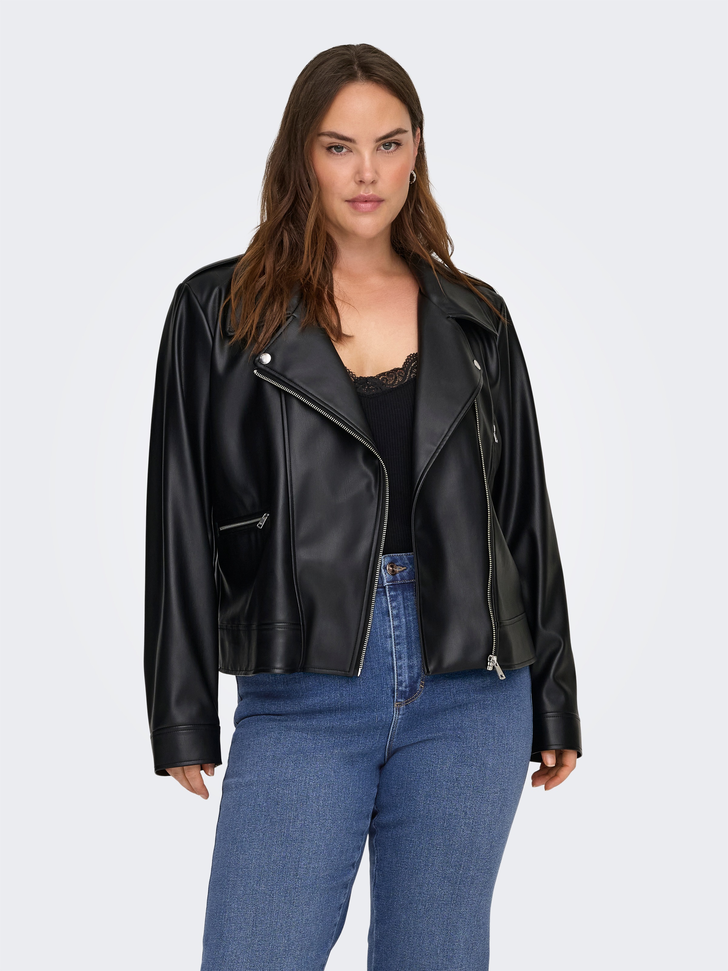 ONLY CARMAKOMA Lederjacke "CARCARMEN FAUX LEATHER BIKER OTW NOOS" günstig online kaufen