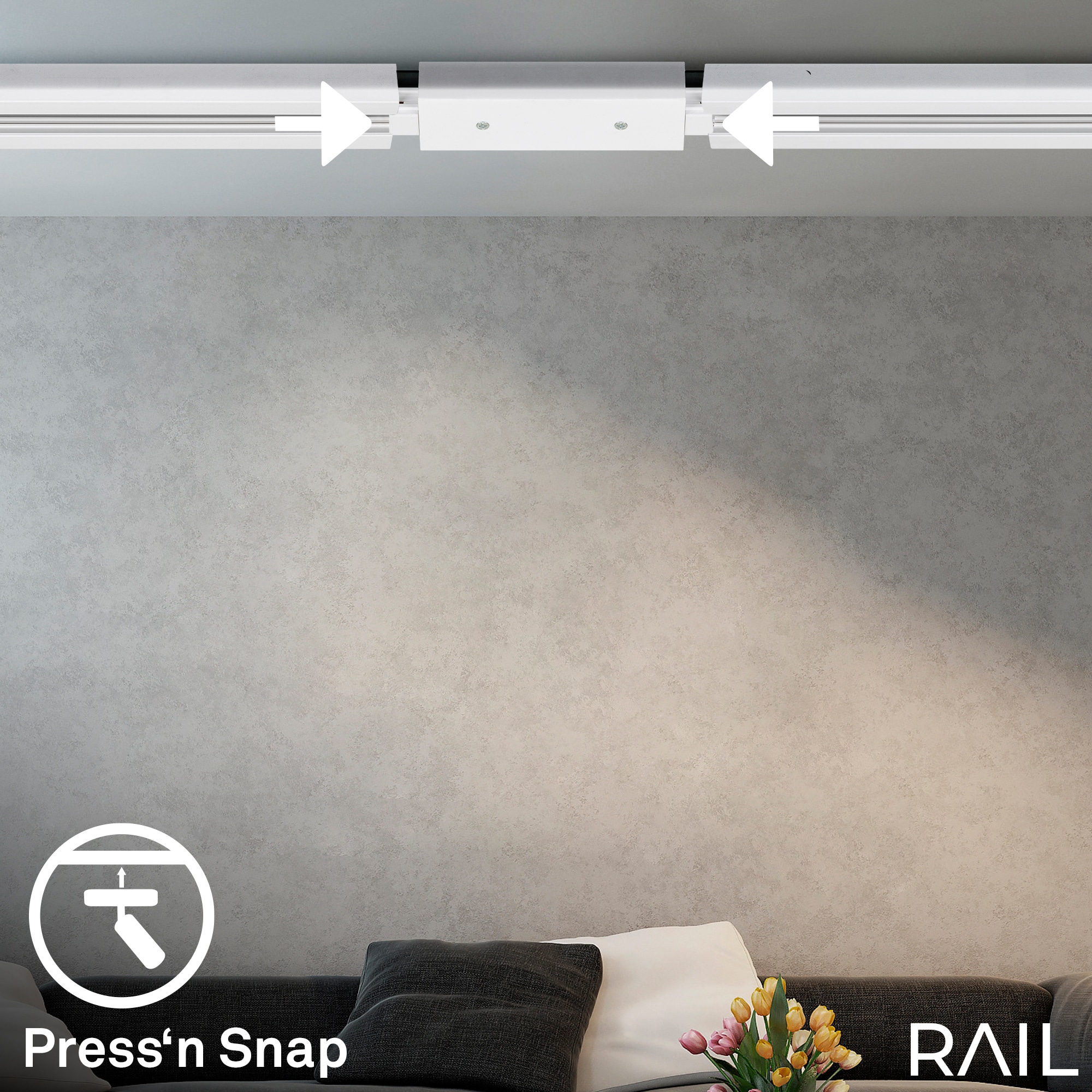 Briloner Leuchten Schienensystem-Einspeiser »RAIL« 1 tlg. Einspeisung 20,3 cm Weiß Schienensystem Rail Wohnzimmer Büro Küche