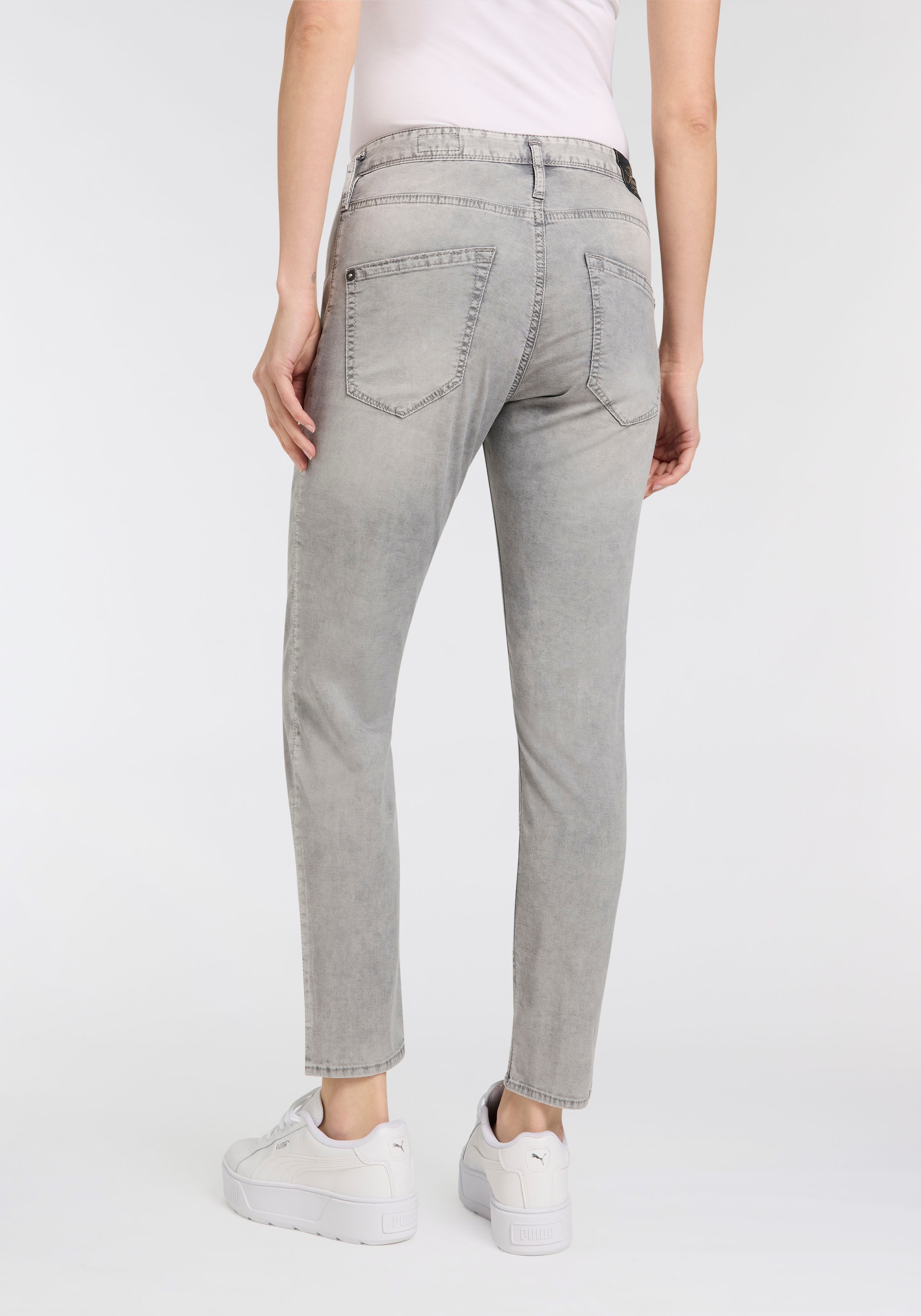 Herrlicher 5-Pocket-Jeans "Shyra Cropped Denim Grey Light Stretch", in Crop günstig online kaufen