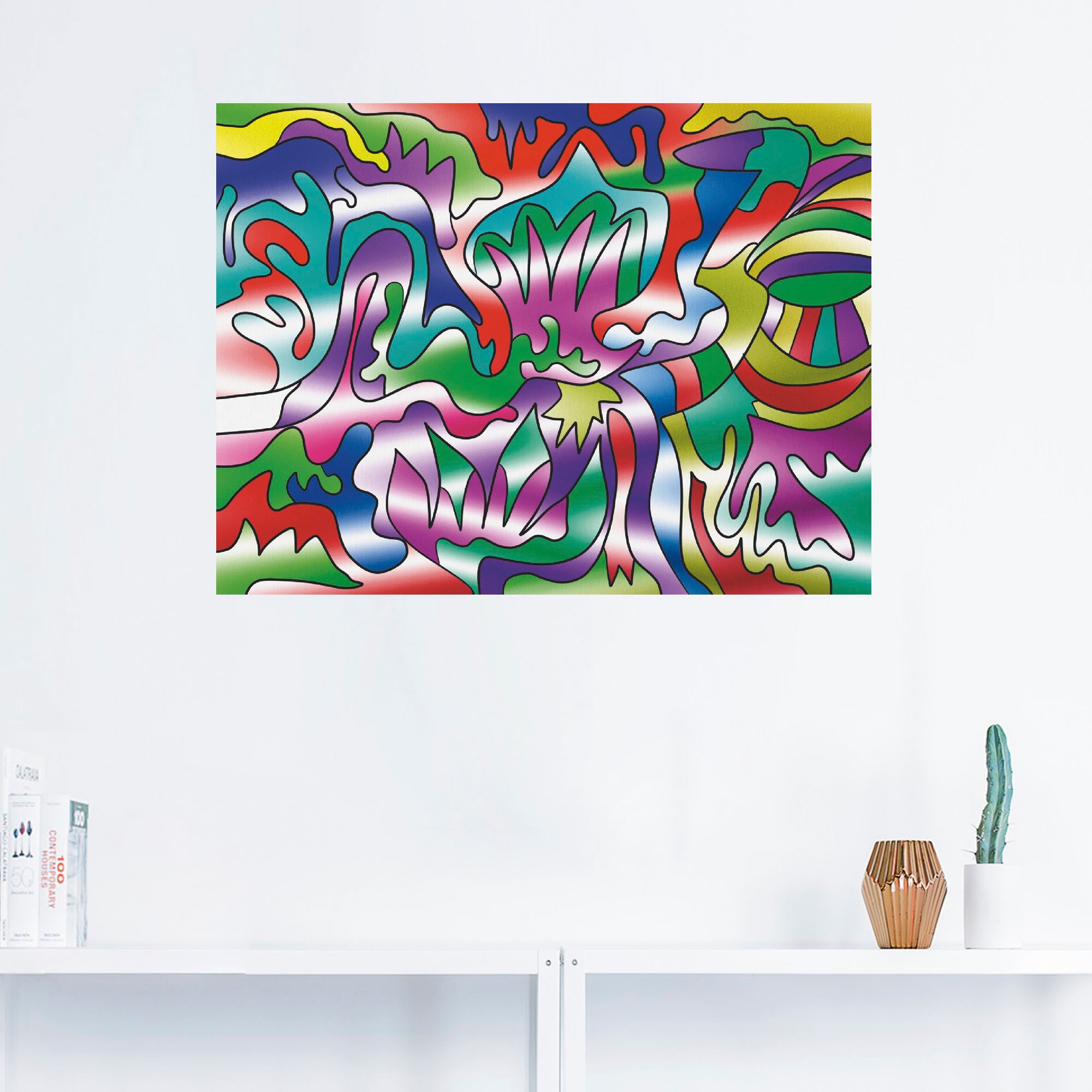Artland Wandbild »Bunt Abstrakt II«, Muster, (1 St.), als Leinwandbild, Wandaufkleber oder Poster in versch. Größen