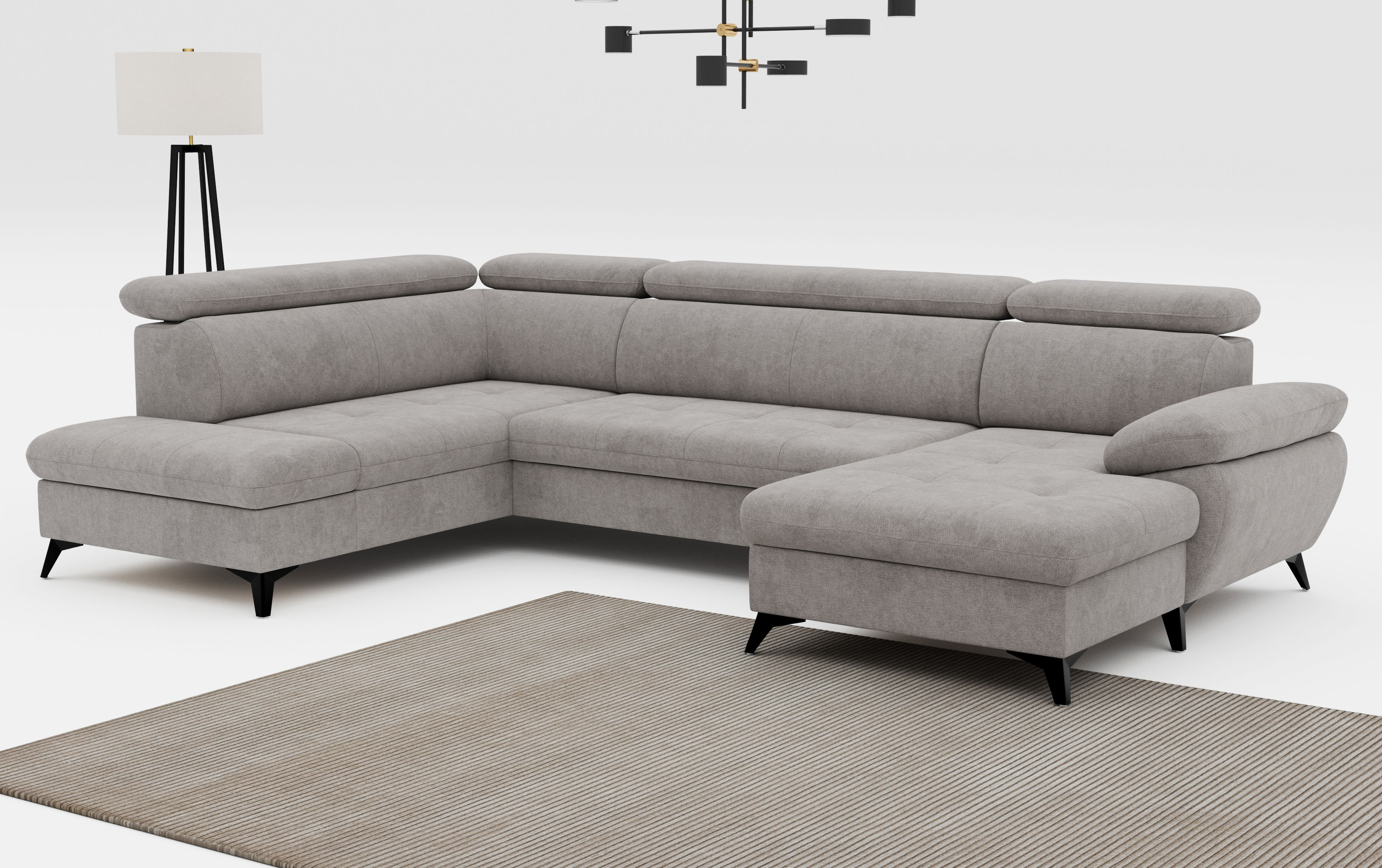 COTTA Wohnlandschaft "Hudson" mit Kopfteilverstellung, optional Schlaffunktion & Bettkasten