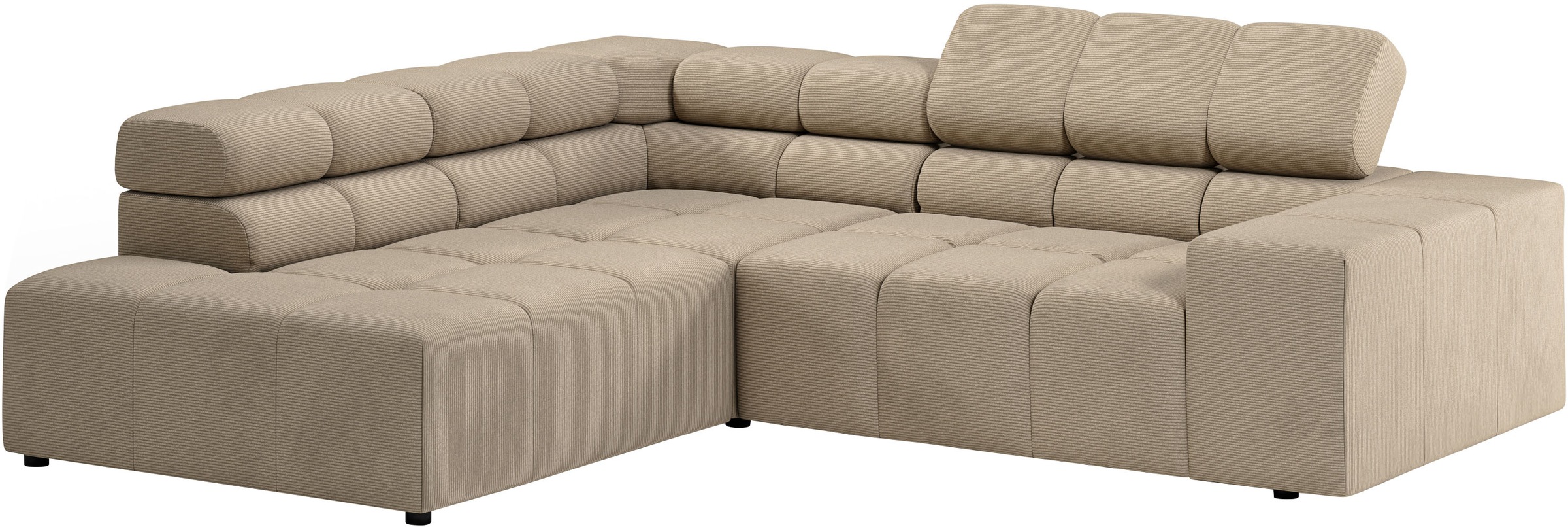 INOSIGN Ecksofa »Ancona, incl. Kopfteilverstellung + 3 Zierkissen, L-Form, bequem«, wahlweise motorische Sitztiefenverstellung, B/T(H: 249/215/70 cm