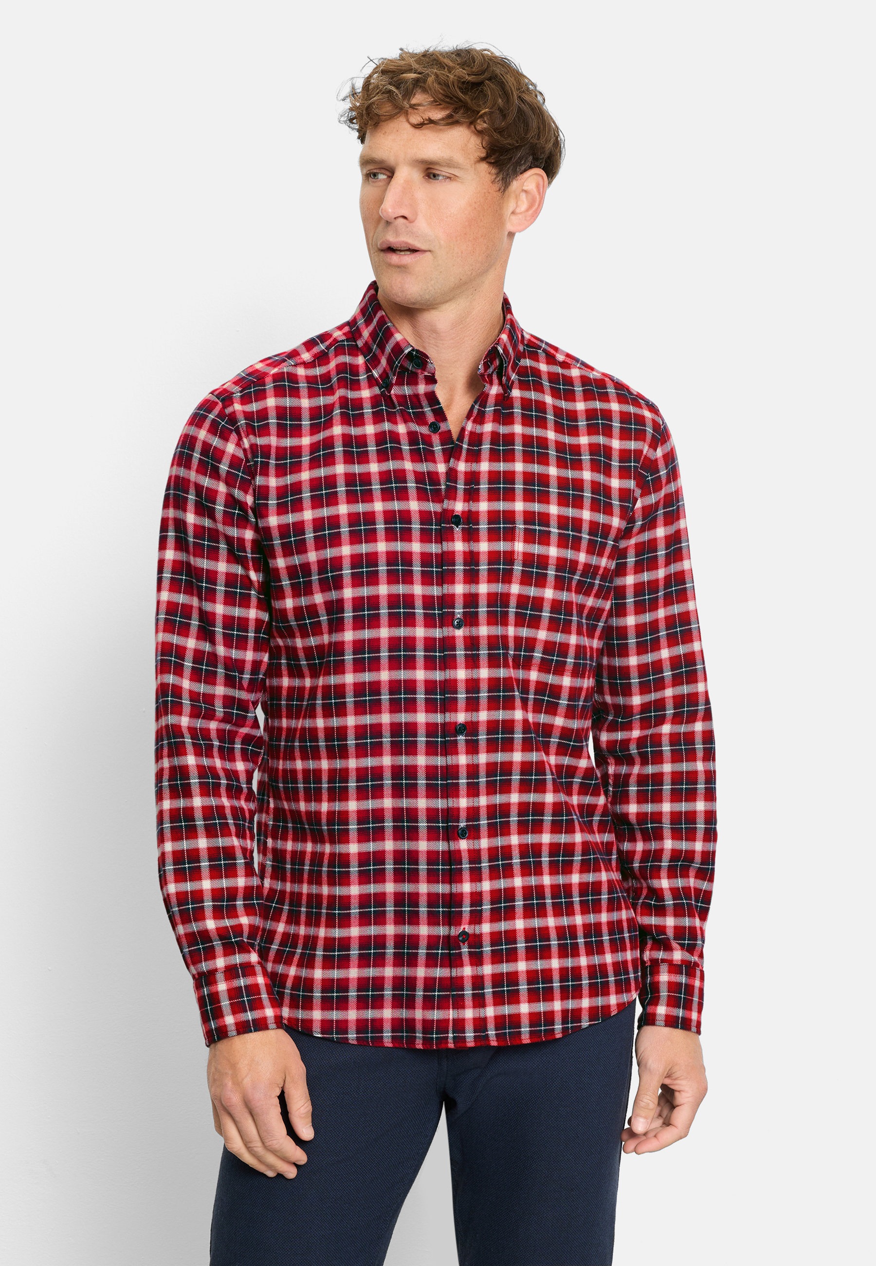OLYMP Langarmhemd "OLYMP Casual, Regular Fit, Button-down"