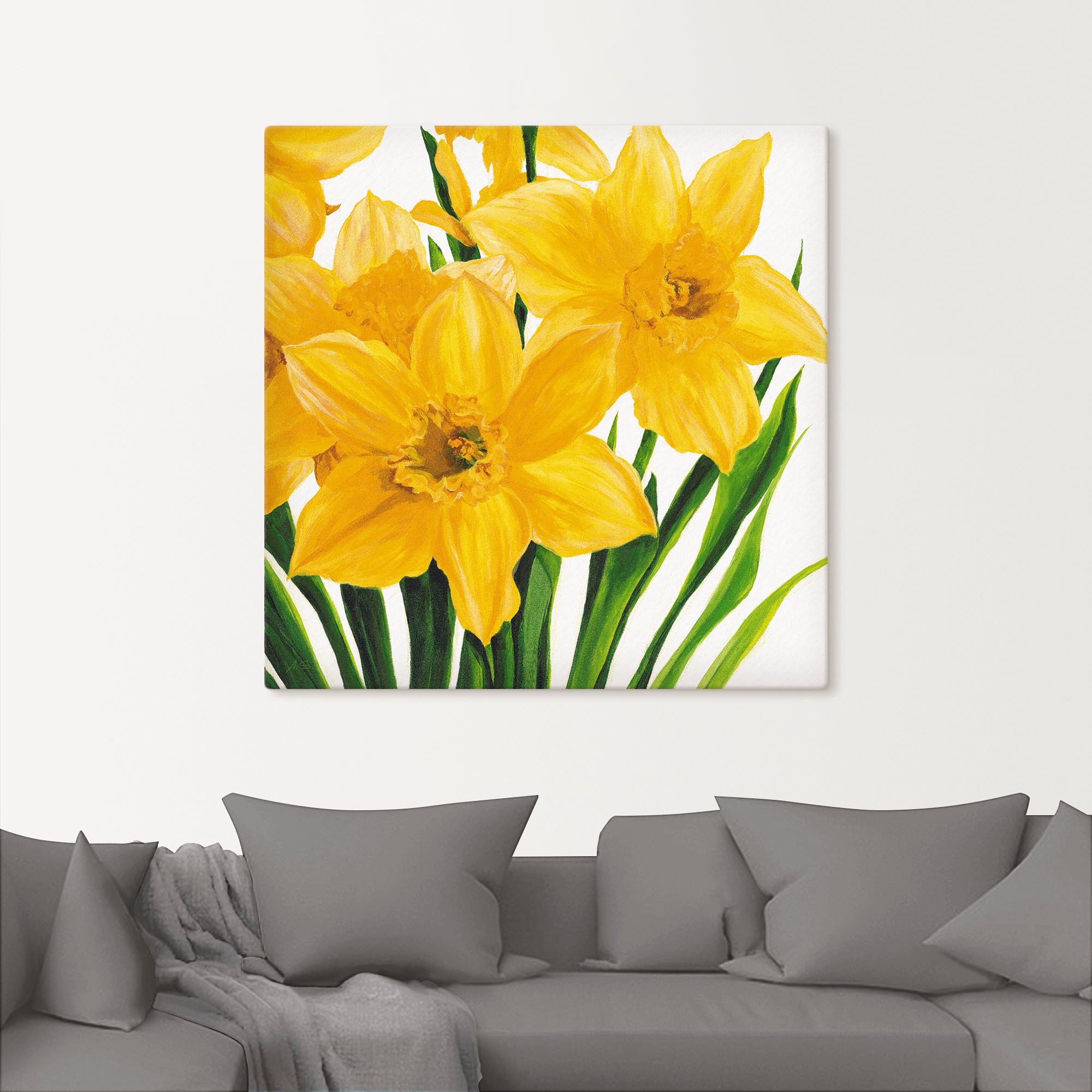 Artland Leinwandbild »Gelbe Narzissen«, Blumen, (1 St.), auf Keilrahmen gespannt