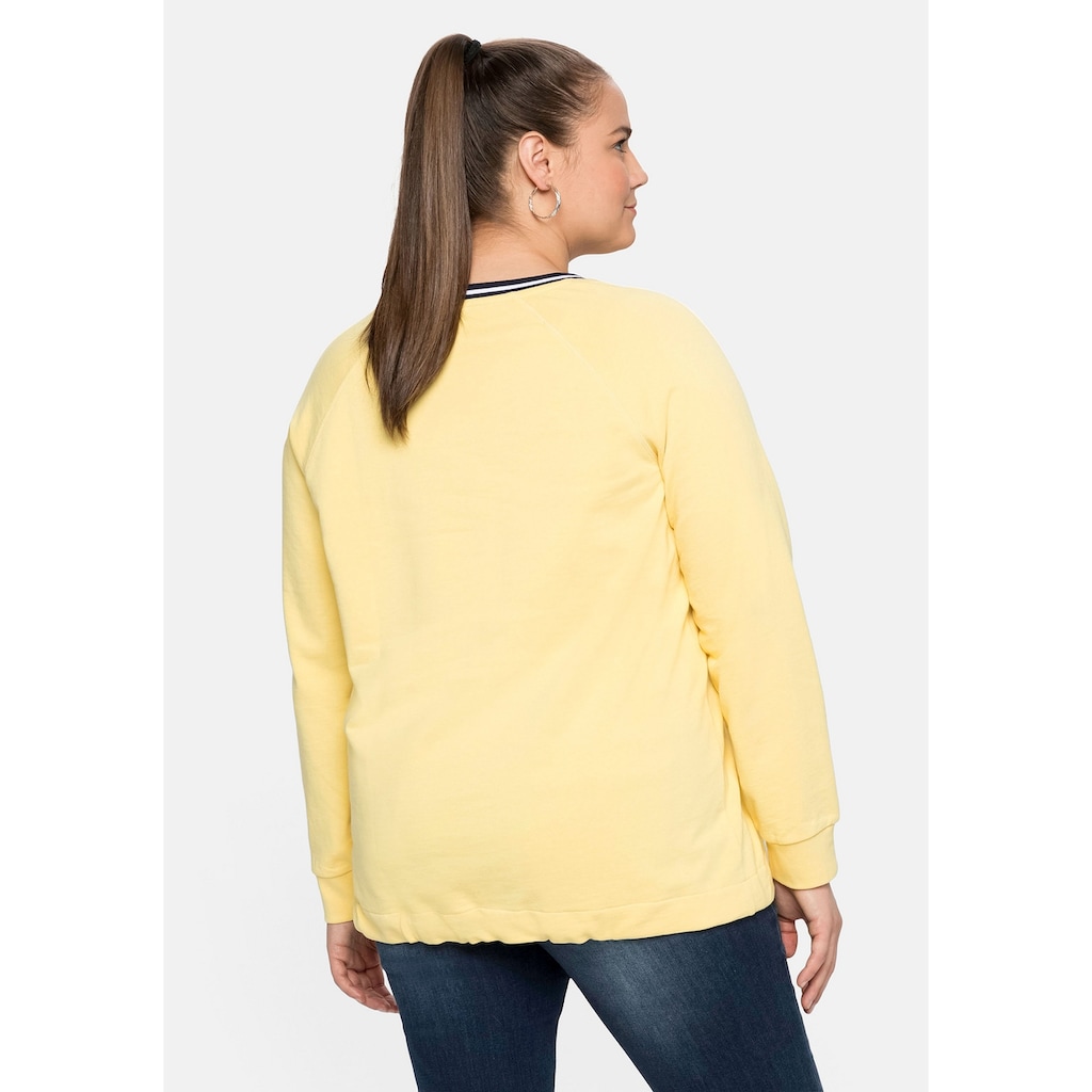 Sheego »Große Sweatshirt und Frontdruck mit Größen« Kontrast-Rundhals
