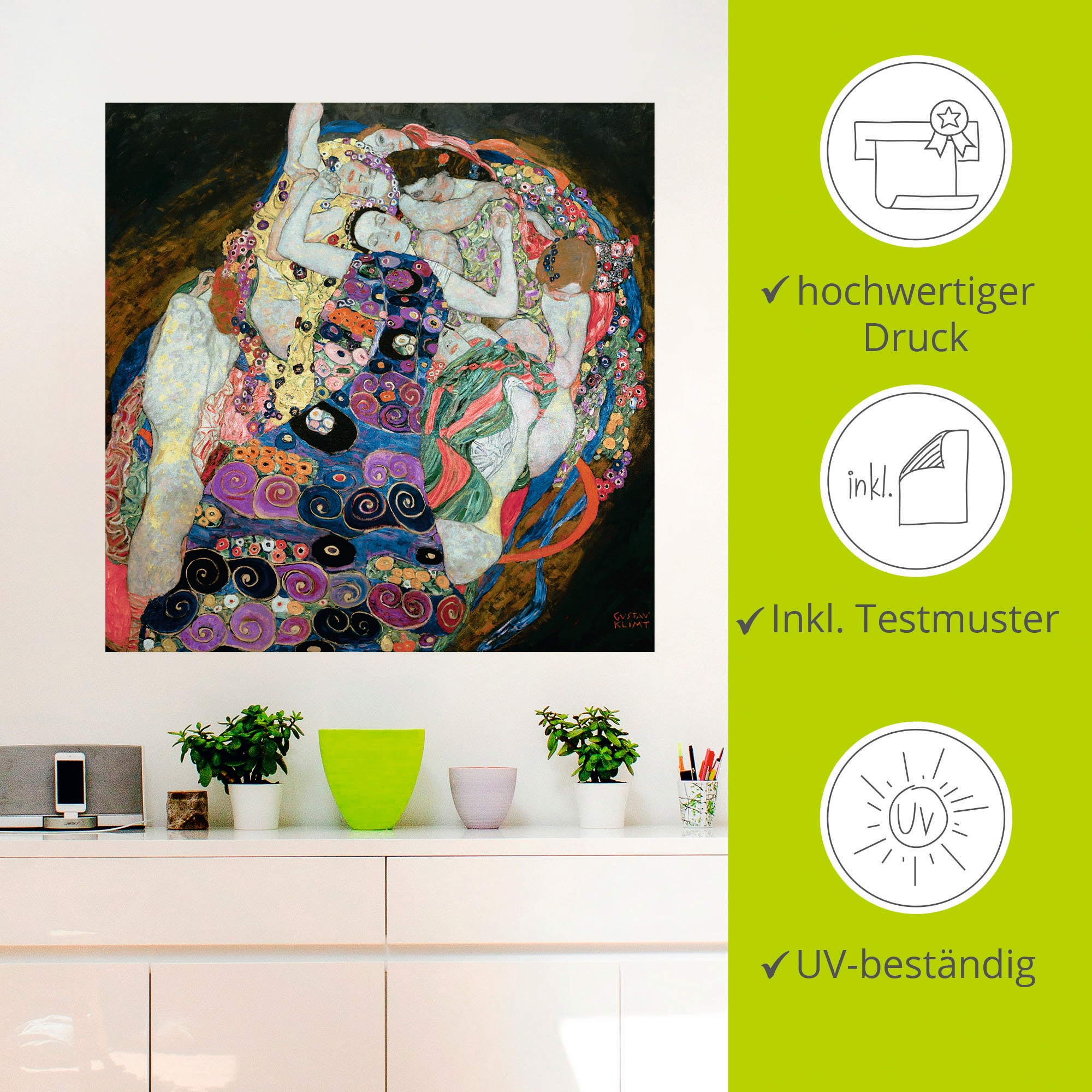 Artland Wandbild »Die Mädchen (Die Jungfrau)«, Frau, (1 St.), als Leinwandbild, Wandaufkleber in verschied. Größen