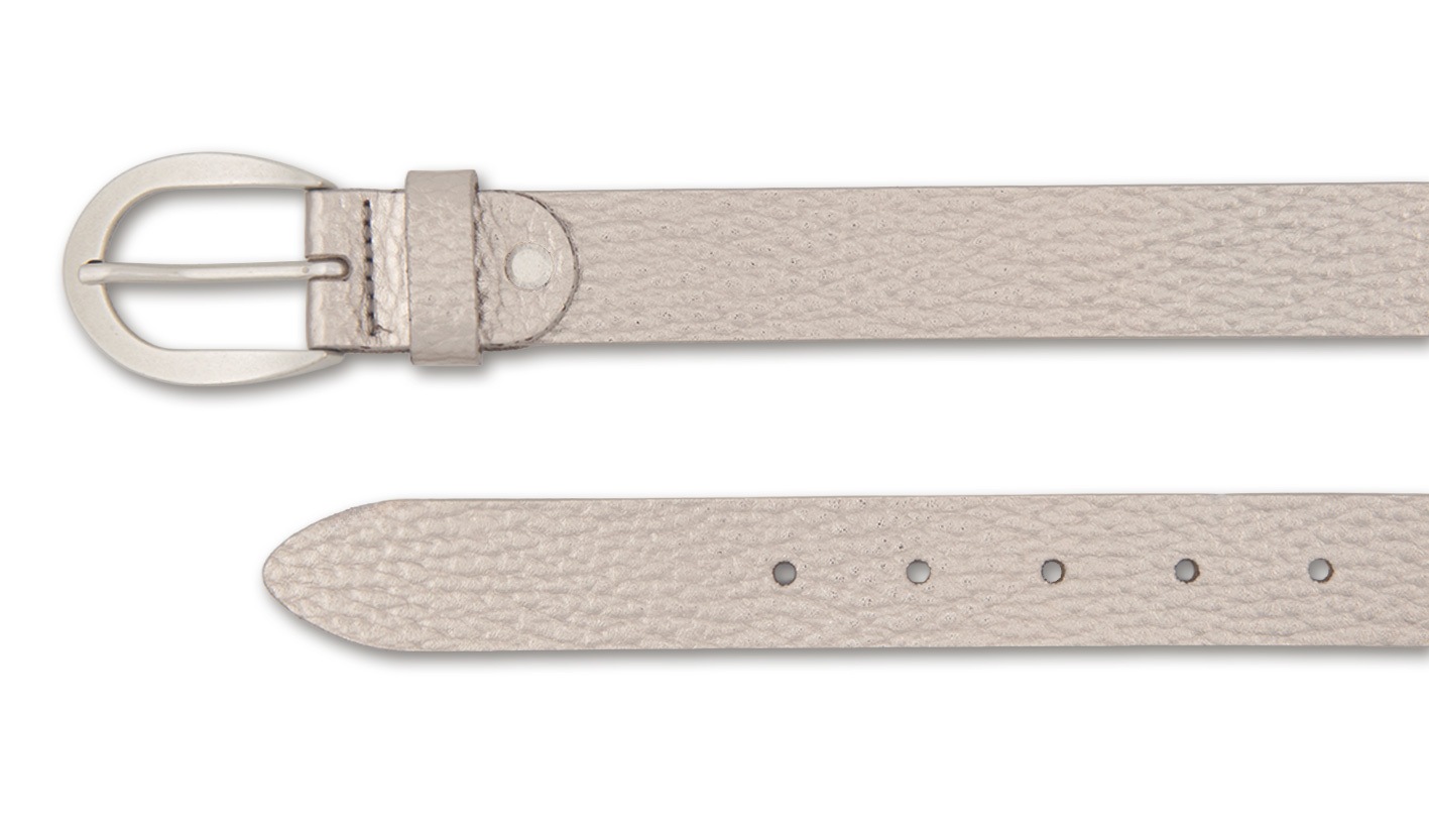 Ledergürtel BERND GÖTZ "Ledergürtel mit silberner Schließe", Damen, Gr. 85, platin, Rindsleder, Gürtel Ledergürtel 2