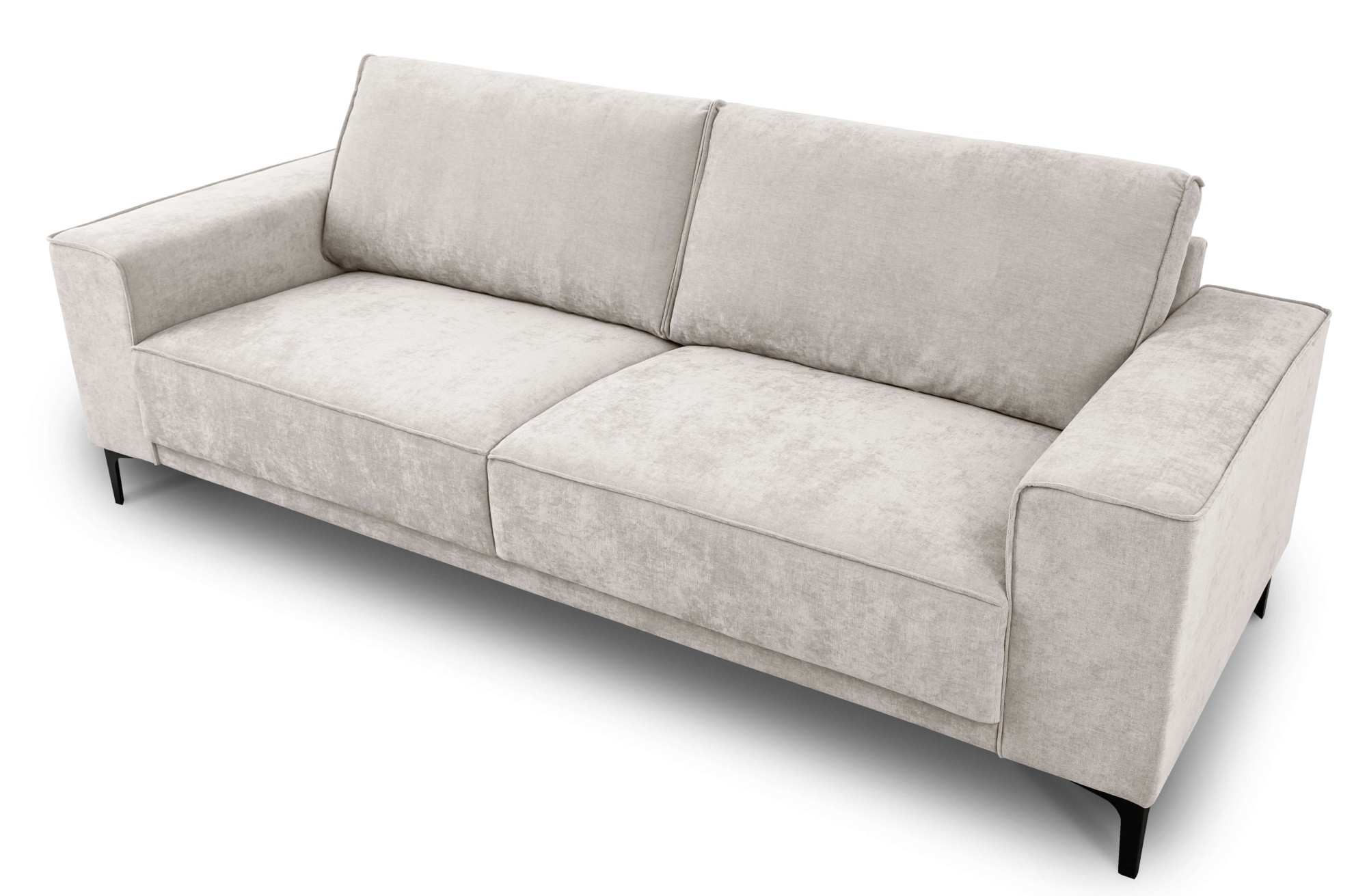Places of Style 3-Sitzer »3er Sofa Oland, Struktur, Flachgewebe, Luxus-Microfaser, Boucle«, 224 cm, Wellenunterfederung, Skandi-Design, Metallfüße