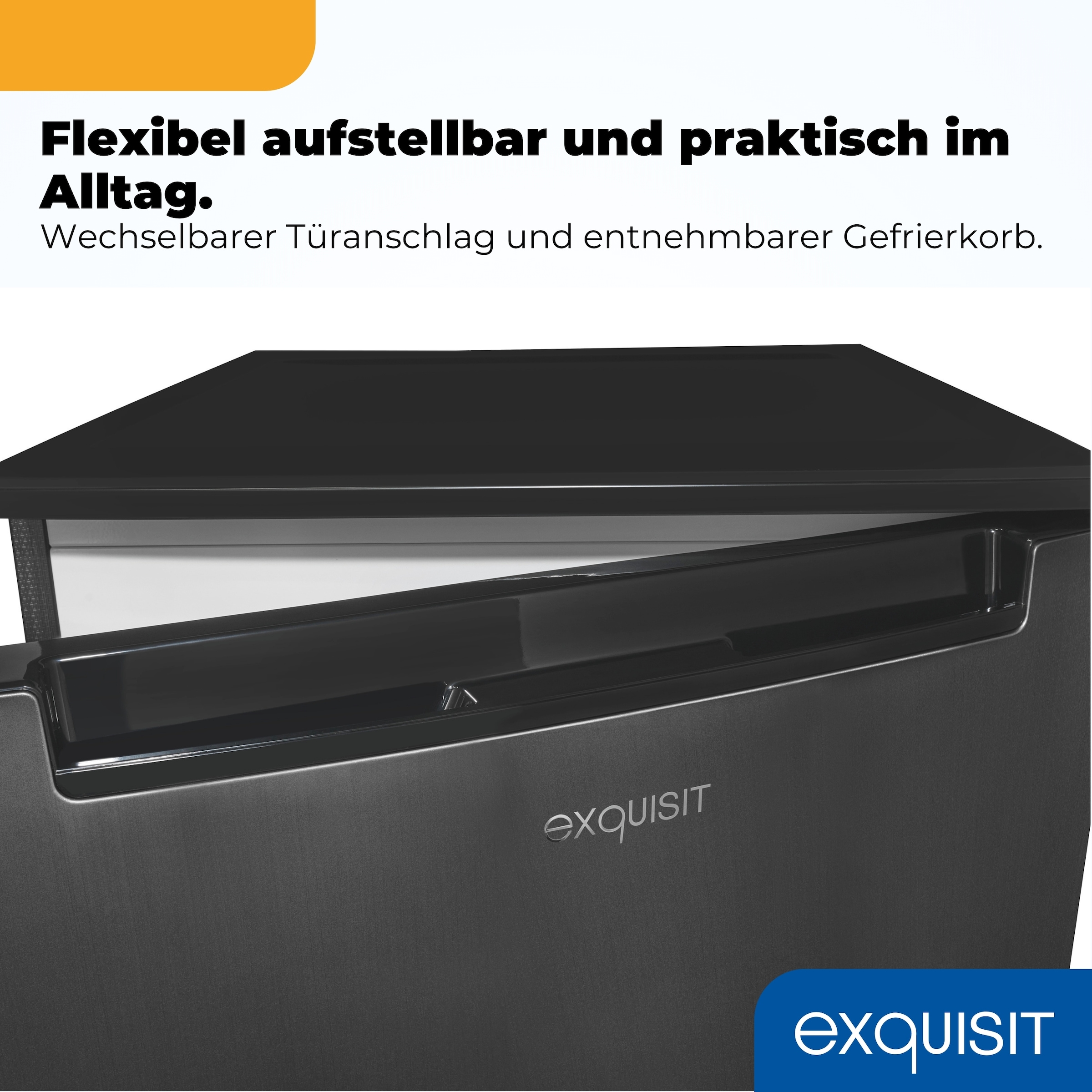 exquisit Gefrierschrank »GS81-040B inoxlook-az« 85 cm hoch 54,5 cm breit Viel Platz, starke Gefrierleistung
