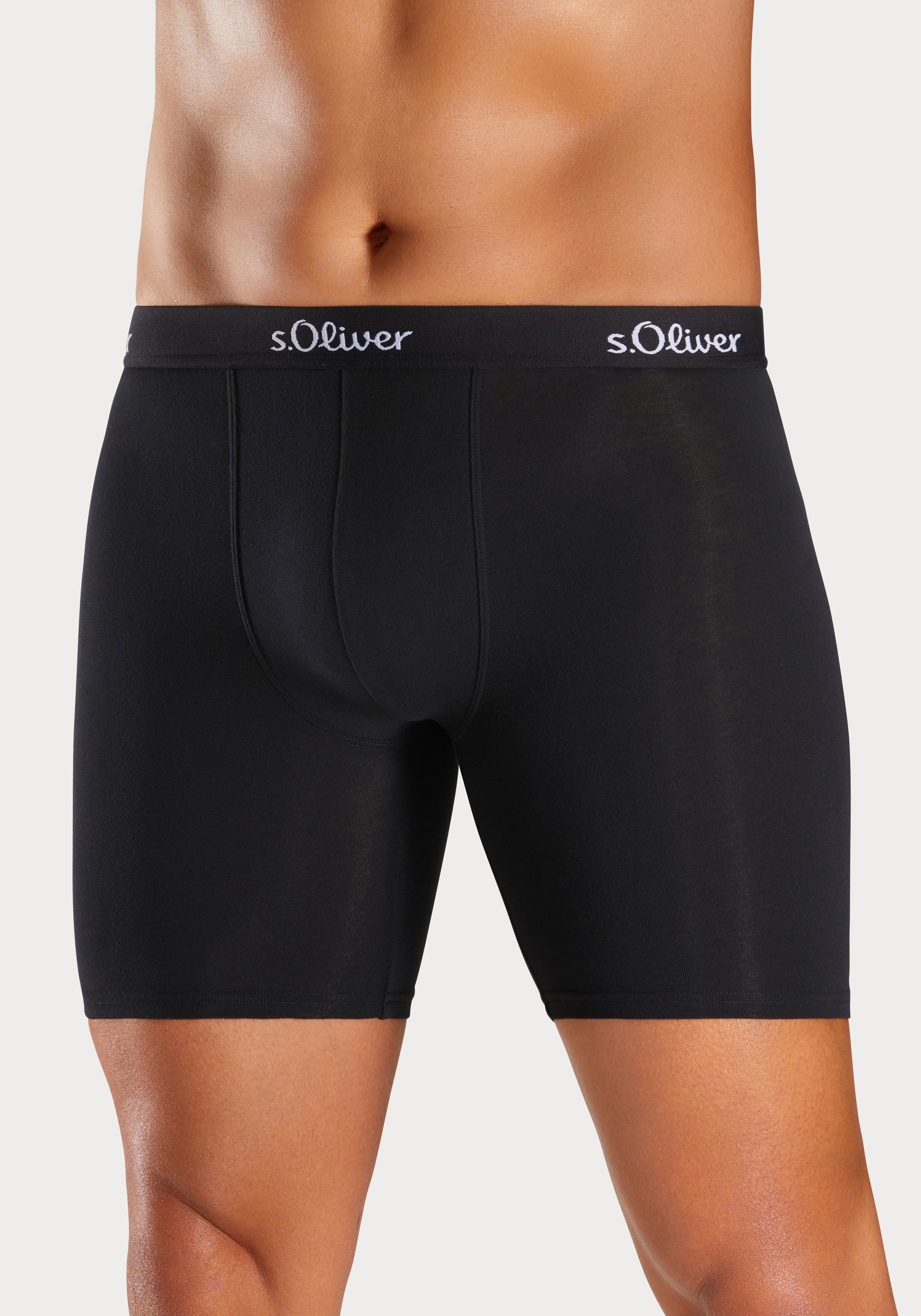 s.Oliver Langer Boxer "Boxershorts für Herren", (Packung, 3 St.), mit länge günstig online kaufen