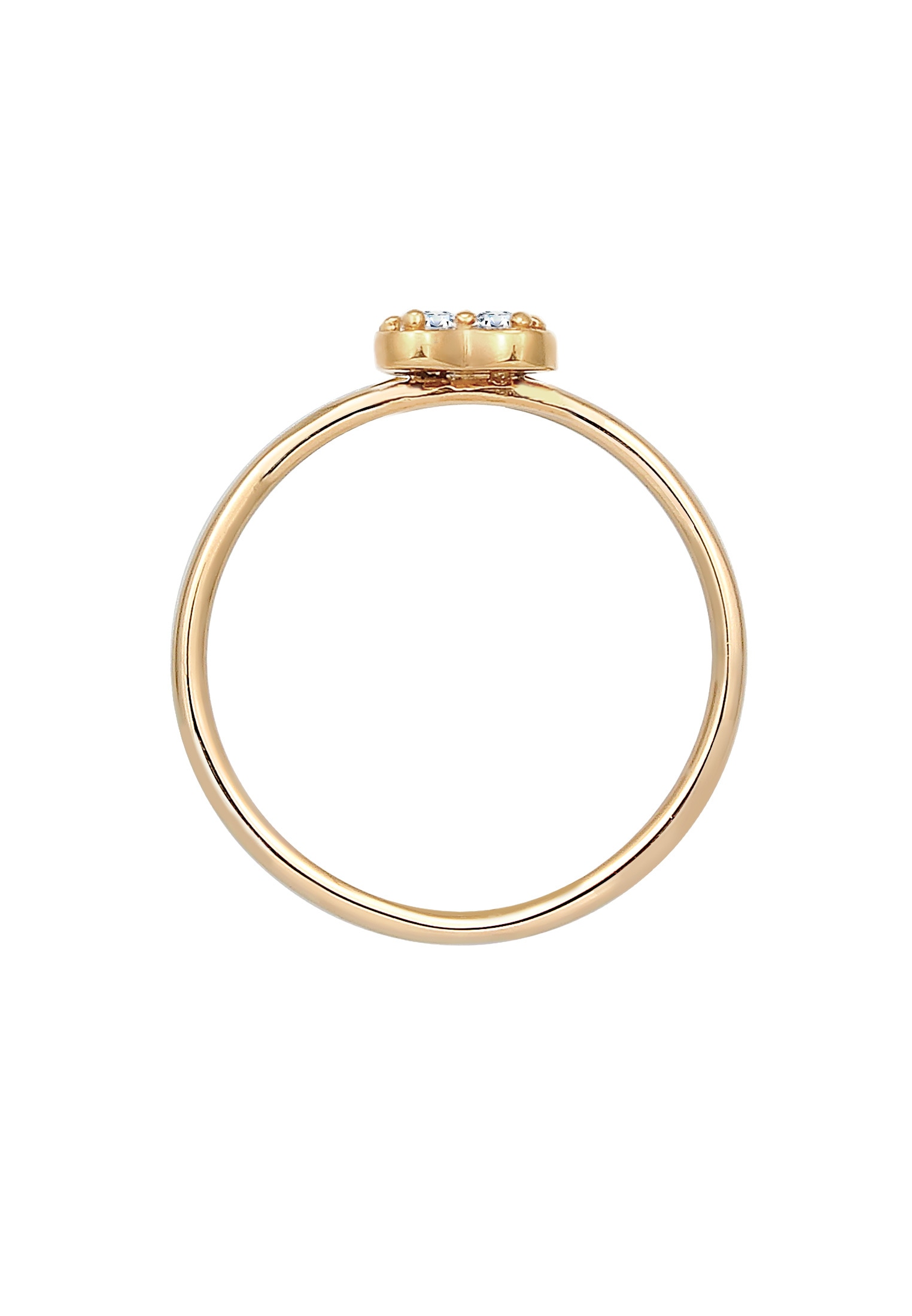 Elli DIAMONDS Verlobungsring »Herz Trio Diamant (0.075 ct.)Romantik 585 Gelbgold«