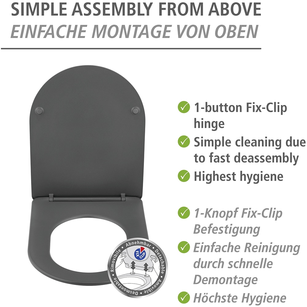 WENKO WC-Sitz »Modell Galati« aus Duroplast, ultraflach, D-Form, mit Absenkautomatik