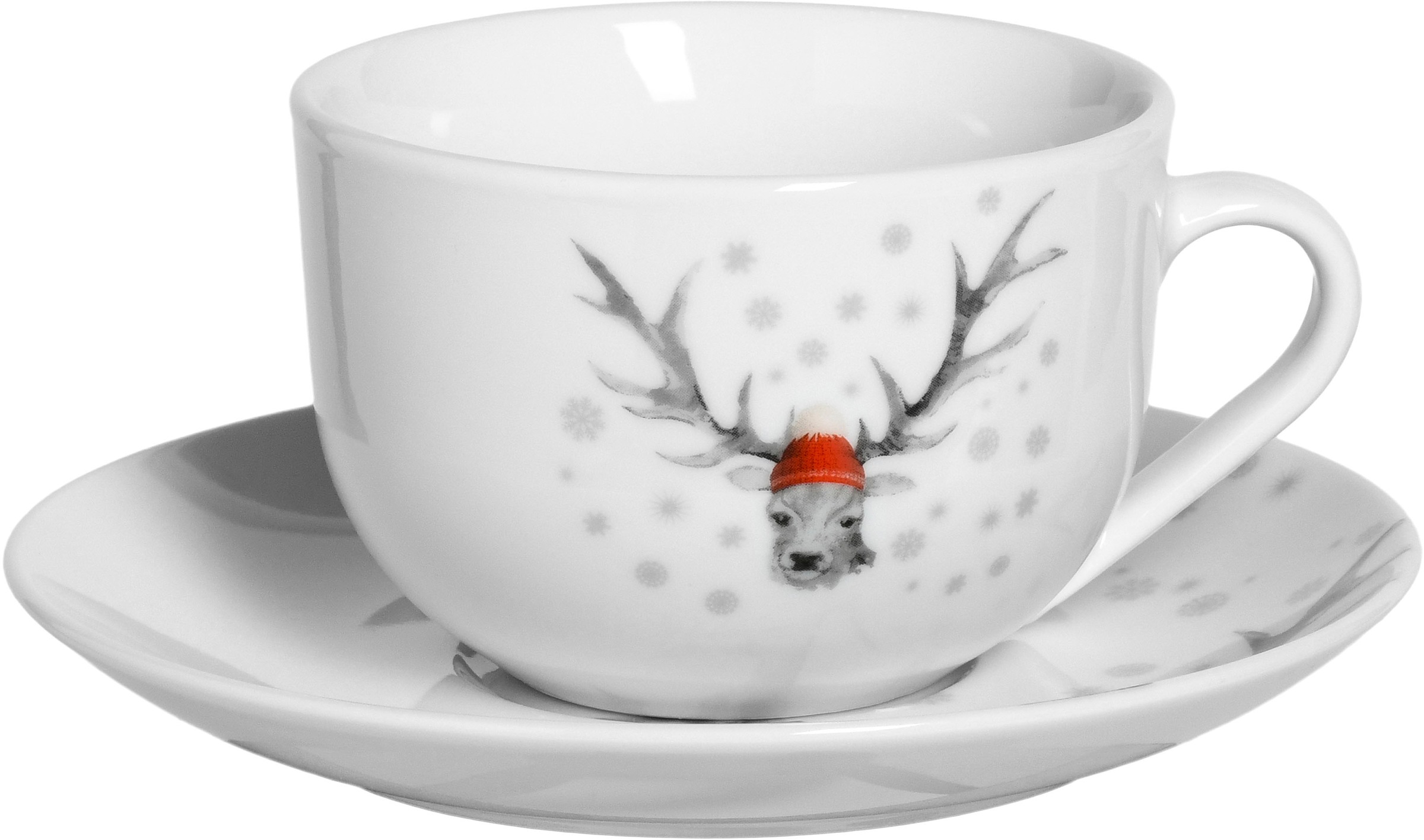 CreaTable Kombiservice »Luna Hirsch«, (Set, 30 tlg.), winterliches Hirsch-Motiv