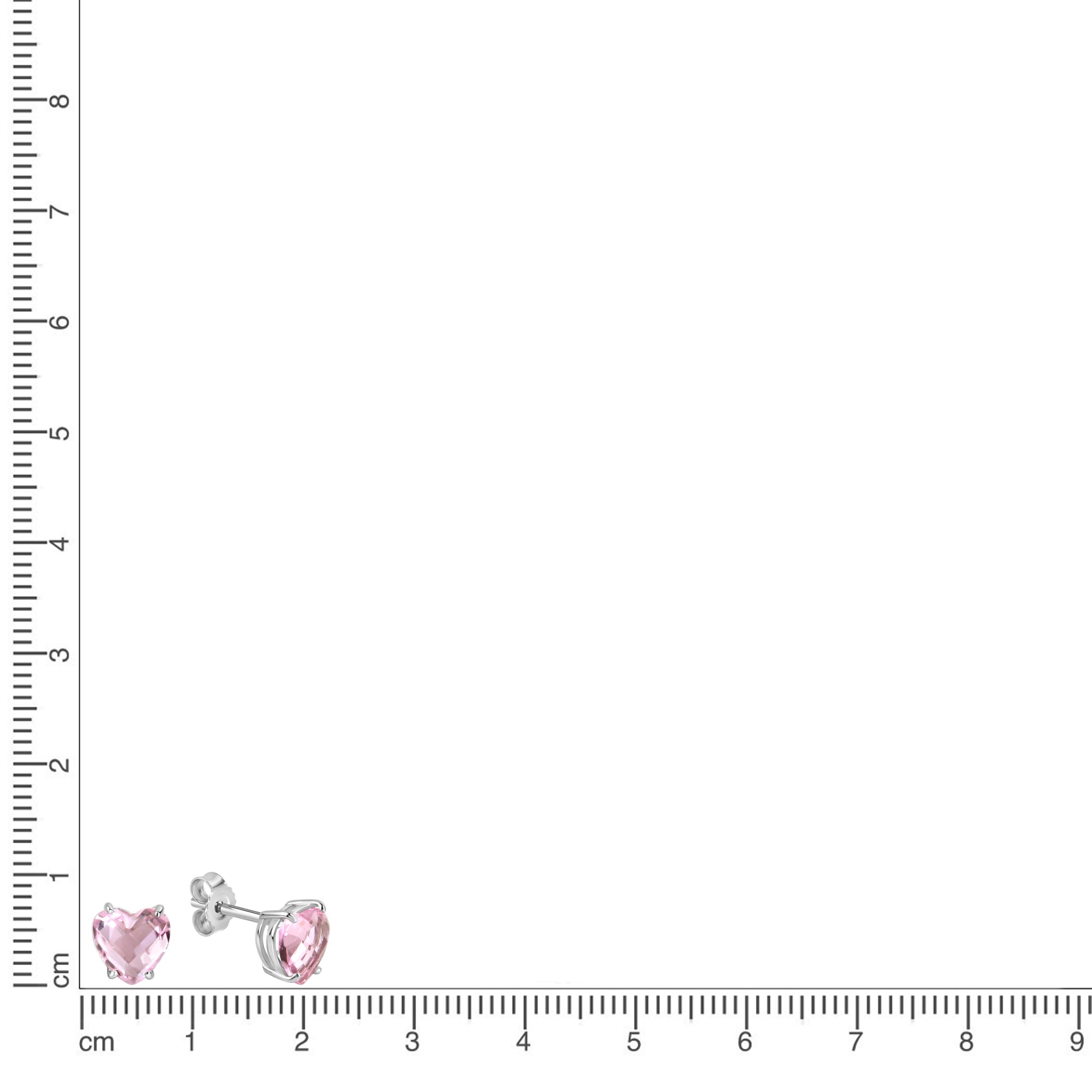 Vivance Paar Ohrstecker »925/- Sterling Silber rhodiniert Herz Glasstein«