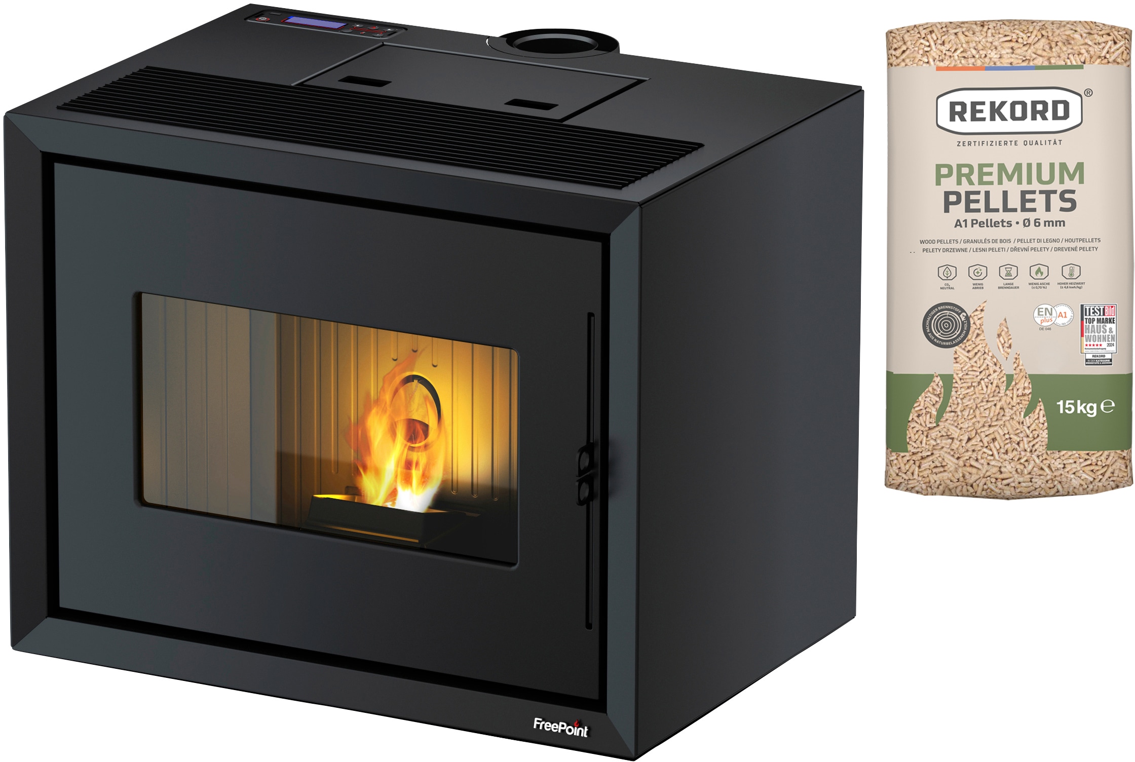 Freepoint Pelletofen „MODO“ Stahl, integriertes WiFi Modul