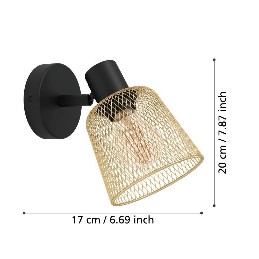 EGLO Deckenspot »COSLADA Wandstrahler, Stahl, E27, Wohnzimmerlampe, Flurlampe, Lampe« E27 1 Stk. Spot, L13 x H20 x AL17 cm, schwarz, 1X40W exkl.