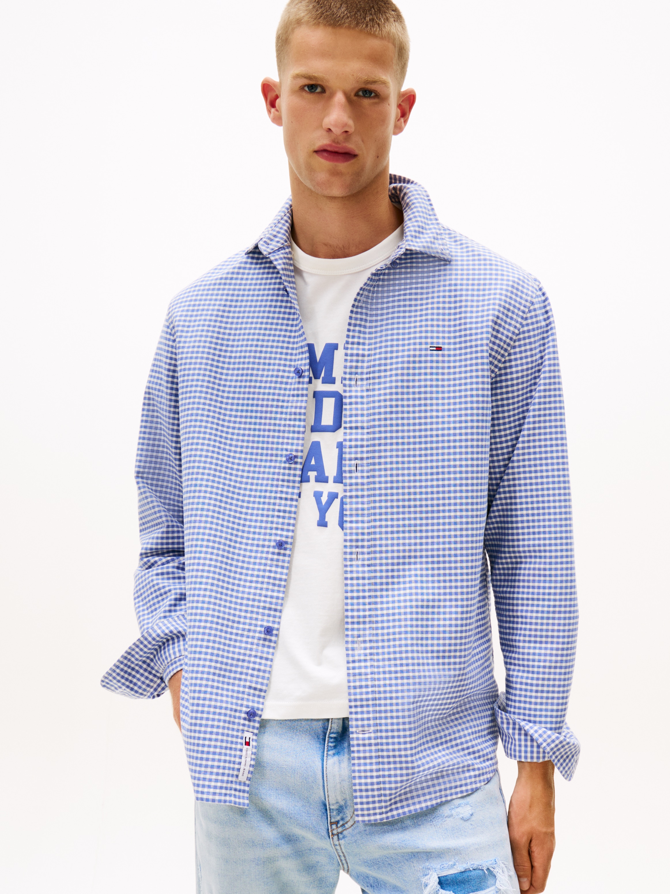 Tommy Jeans Langarmhemd "TJM OXFORD CHECK", regular fit, Karohemd, Button-d günstig online kaufen