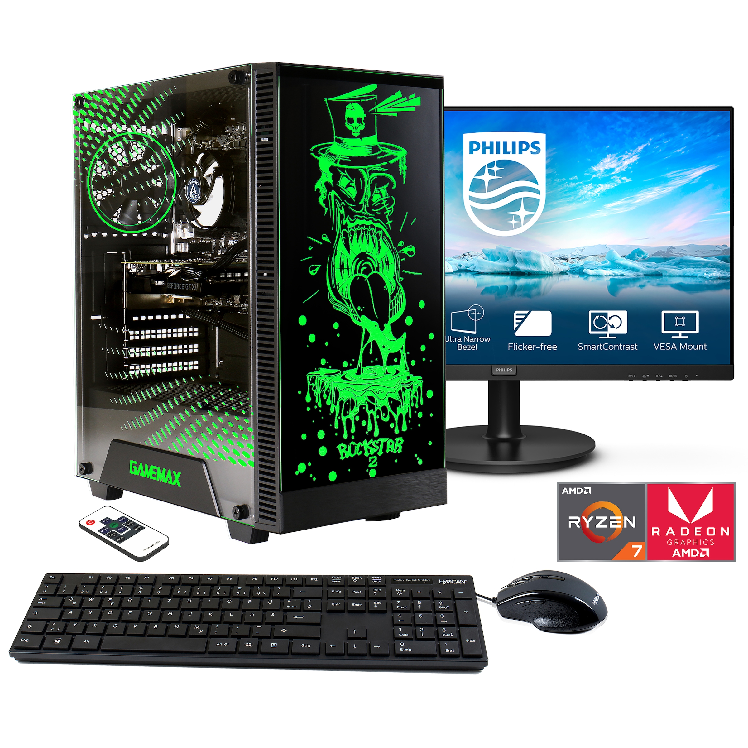 Gaming-PC-Komplettsystem »Rockstar SET02174«, Windows 11, inklusive 24" Monitor...