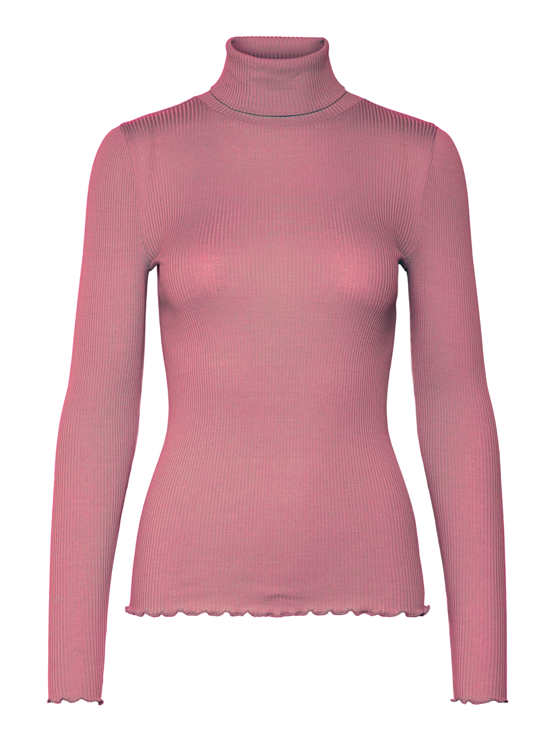 rosemunde Rollkragenshirt »Beatha silk shirt mit Seide« mit langen Ärmeln, gewellter Saum, Seidenmischung