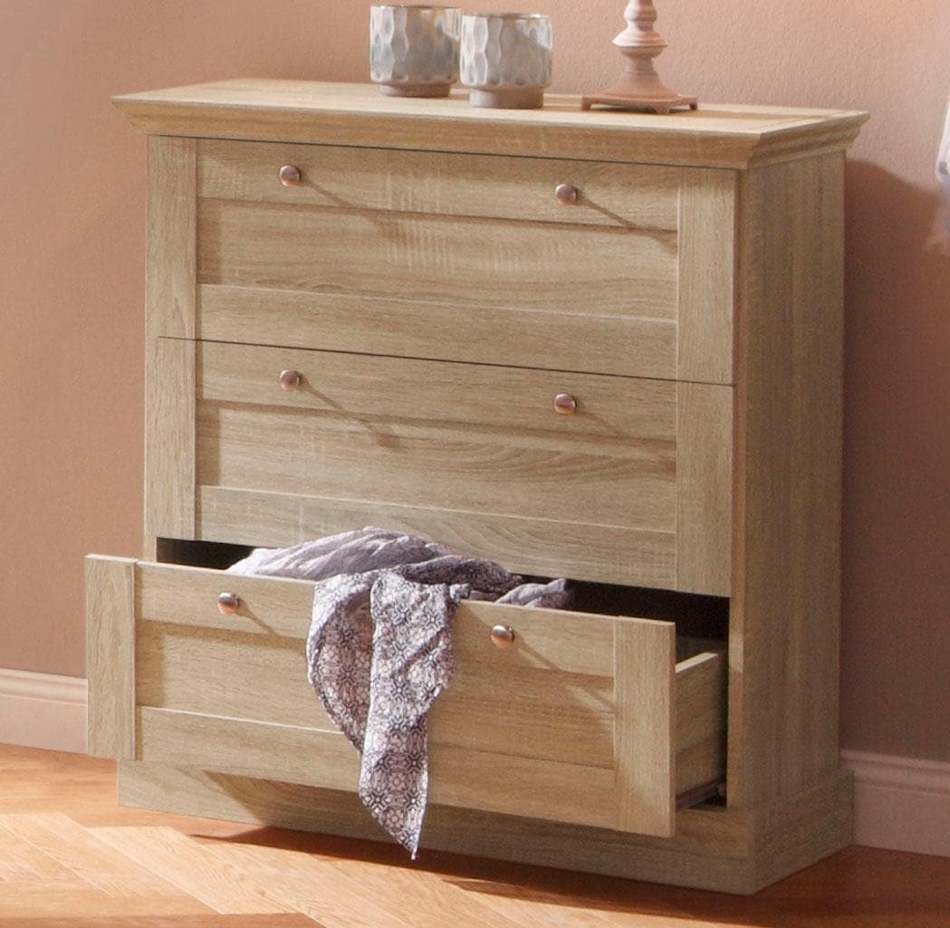 OTTO home Schubkastenkommode "Binz" mit schönen Metallgriffen, 3 Schubladen günstig online kaufen