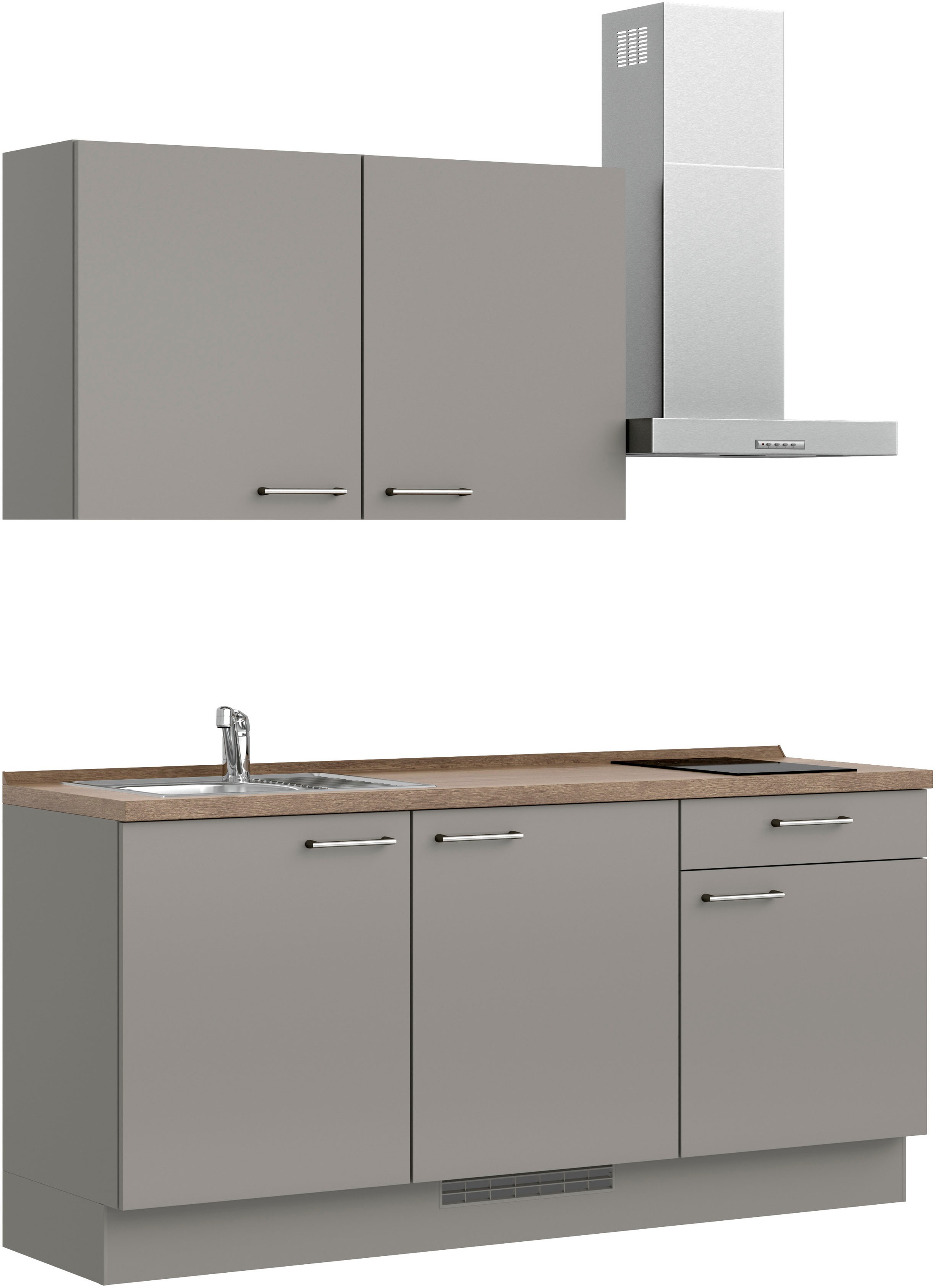 nobilia® Küchenzeile »"Laser I",Ausrichtung wählbar, Breite 180 cm«, vormontiert, wahlw. mit unterschiedlichen E-Geräten-Sets