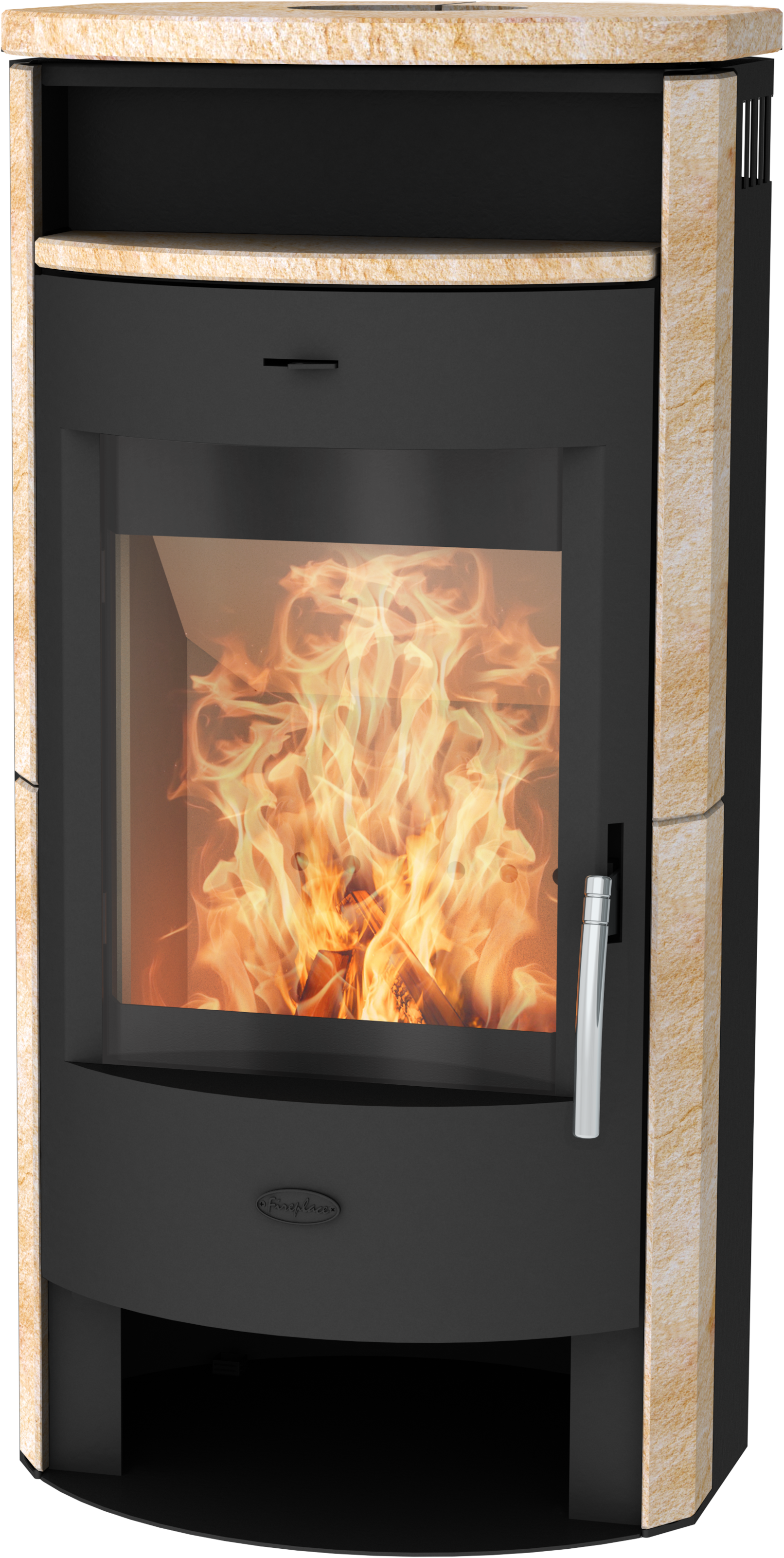 FIREPLACE Kaminofen "Heathus MAIA Sandstein Exklusiv"schwarz, Wohnzimmer, Kaminöfen, Aufstellort in deinem Zuhause, Tee- und Holzfach