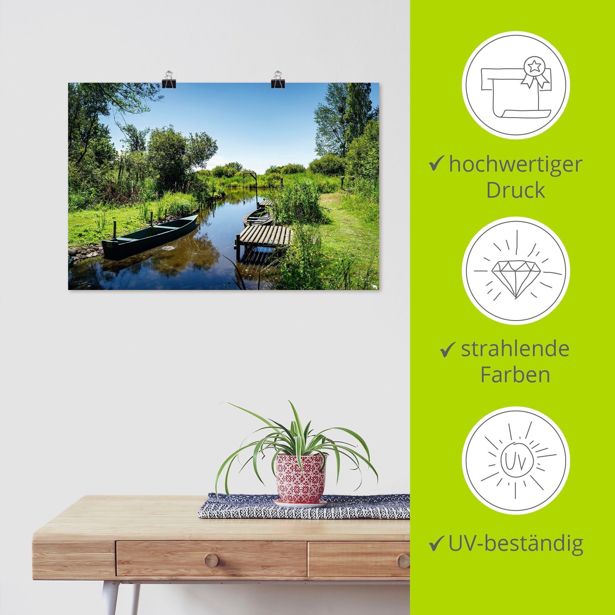 Artland Poster »Naturlandschaft am Fluss in Frankreich«, Gewässer, (1 St.), als Alubild, Leinwandbild, Wandaufkleber oder Poster in versch. Größen