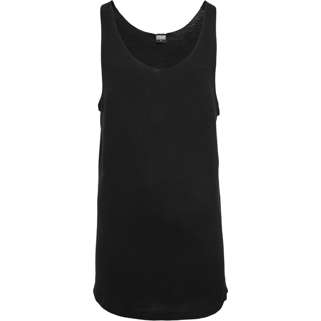 URBAN CLASSICS Tanktop »Urban Classics Herren Long Shaped Open Edge Loose Tank«, (1 tlg.)