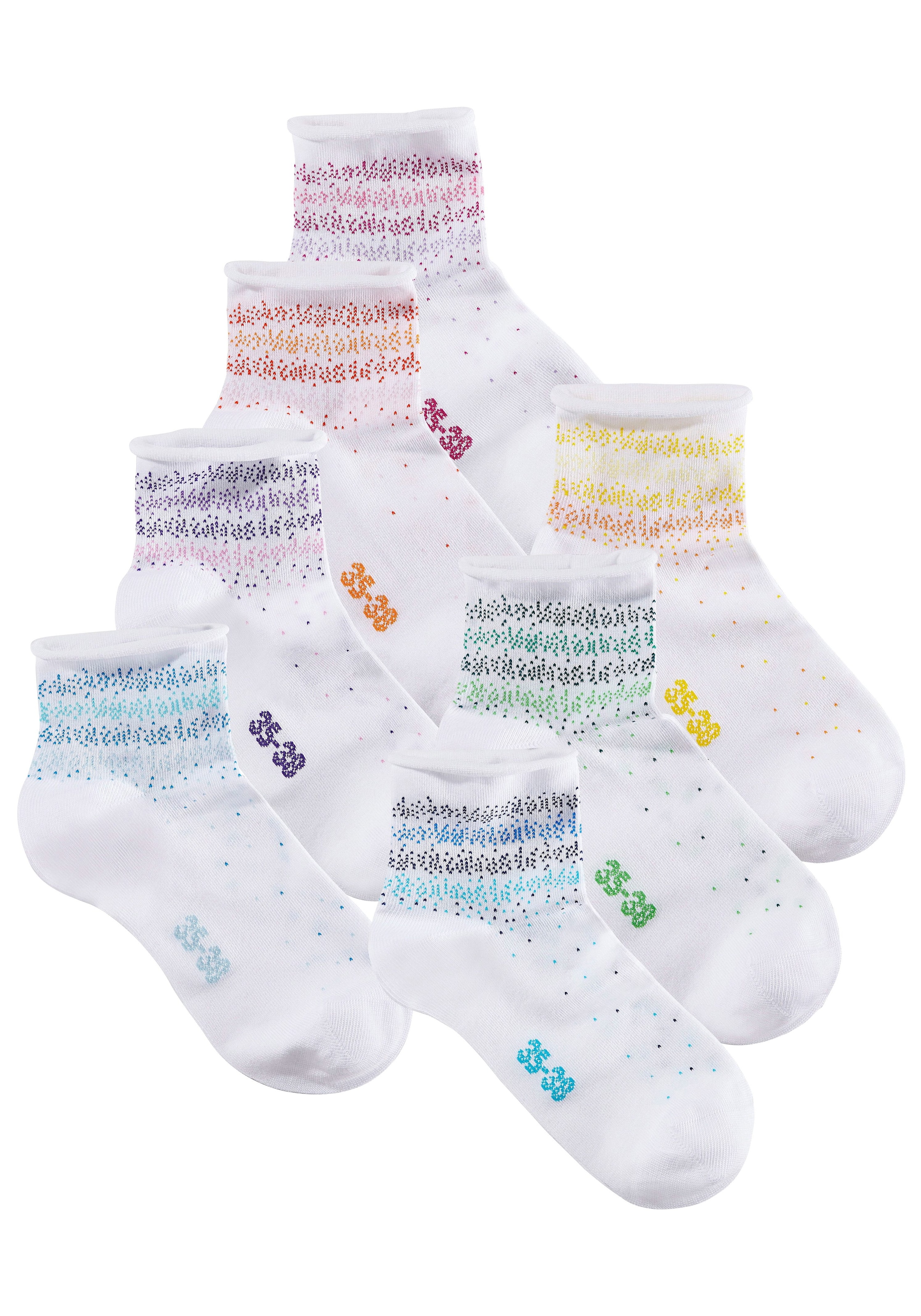 H.I.S Kurzsocken, (Set, 7 Paar), mit Pünktchen Muster